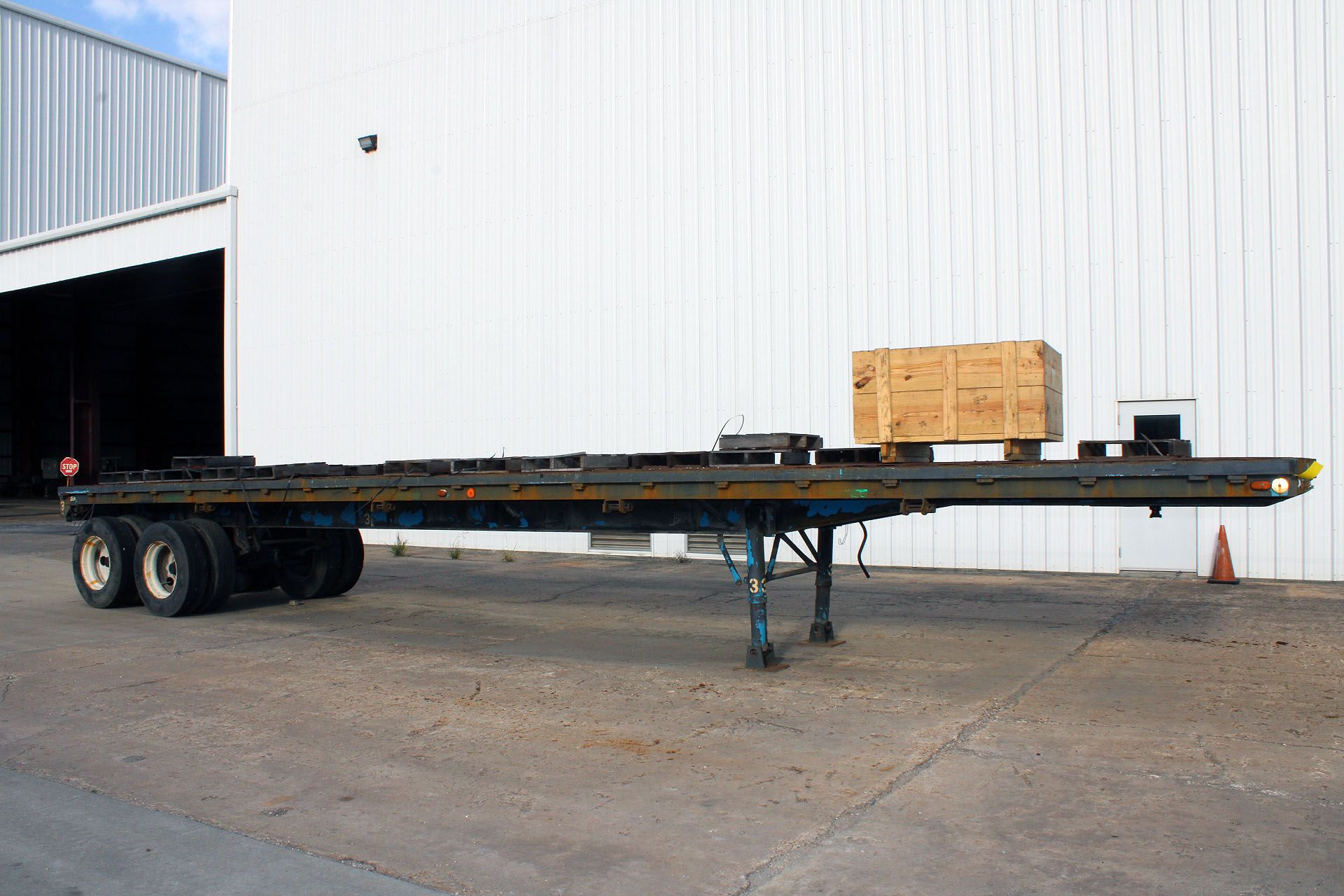 YARD USE ONLY TRAILER, 40’L., tandem axle, wood or metal grated decks (No title – for yard use only)