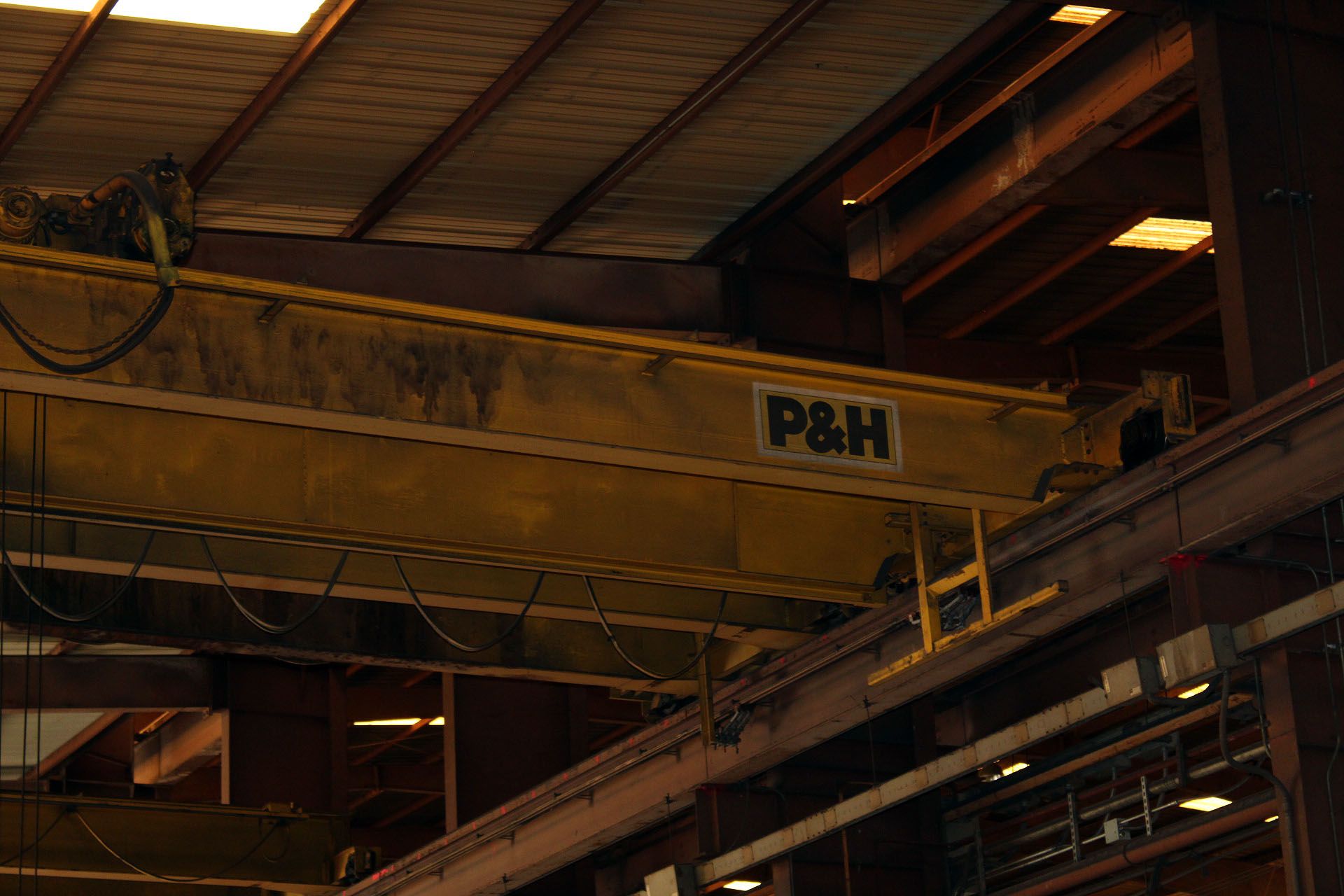 OVERHEAD BRIDGE CRANE, P&H ENGINEERING 5 T. X APPROX. 62’ SPAN, approx. 26’ under hook, dbl. girder, - Bild 2 aus 4