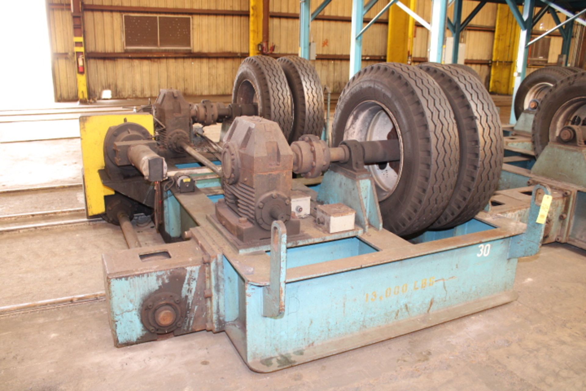 TANK TURNING ROLL SET, driver & idler, 10 T. Cap., tire type, approx. 42" dia. wheel - Image 2 of 5