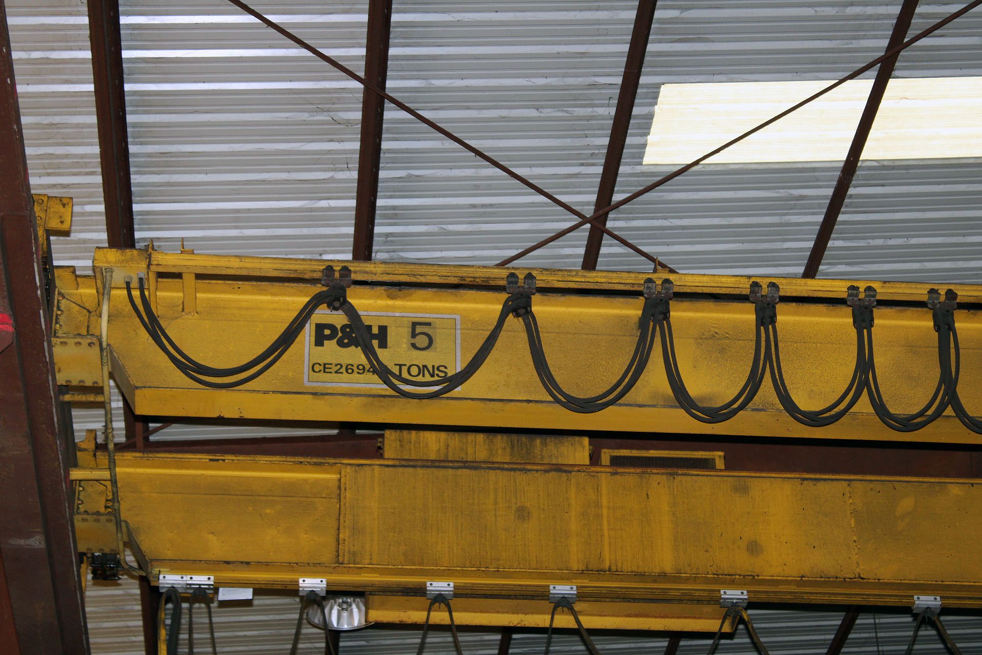 OVERHEAD BRIDGE CRANE, P&H ENGINEERING 5 T. X APPROX. 62’ SPAN, approx. 26’ under hook, dbl. girder, - Bild 6 aus 9