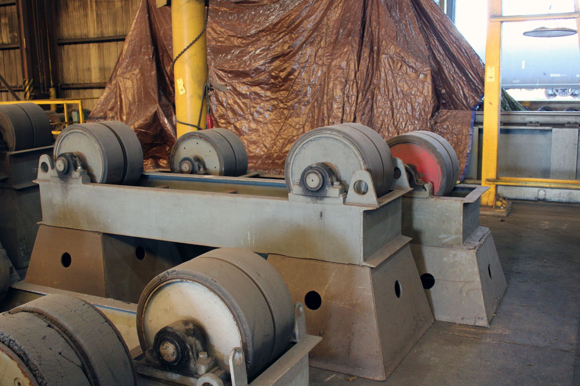 LOT OF TURNING ROLLS: (1) drive unit & (8) idler units, approx. 20" dia. wheel - Image 2 of 5