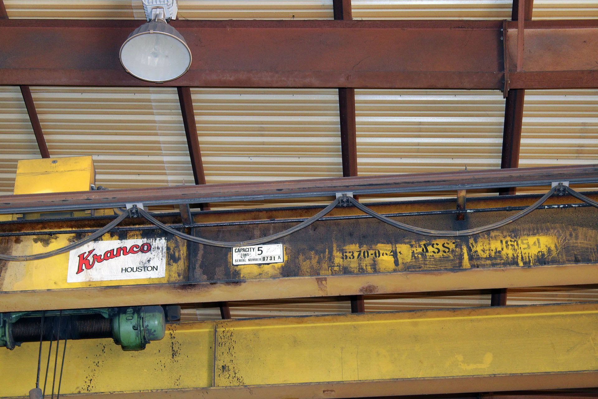 OVERHEAD BRIDGE CRANE, KRANCO 5 T. X APPROX. 62’ SPAN, approx. 26’ under hook, dbl. girder, top - Bild 2 aus 4