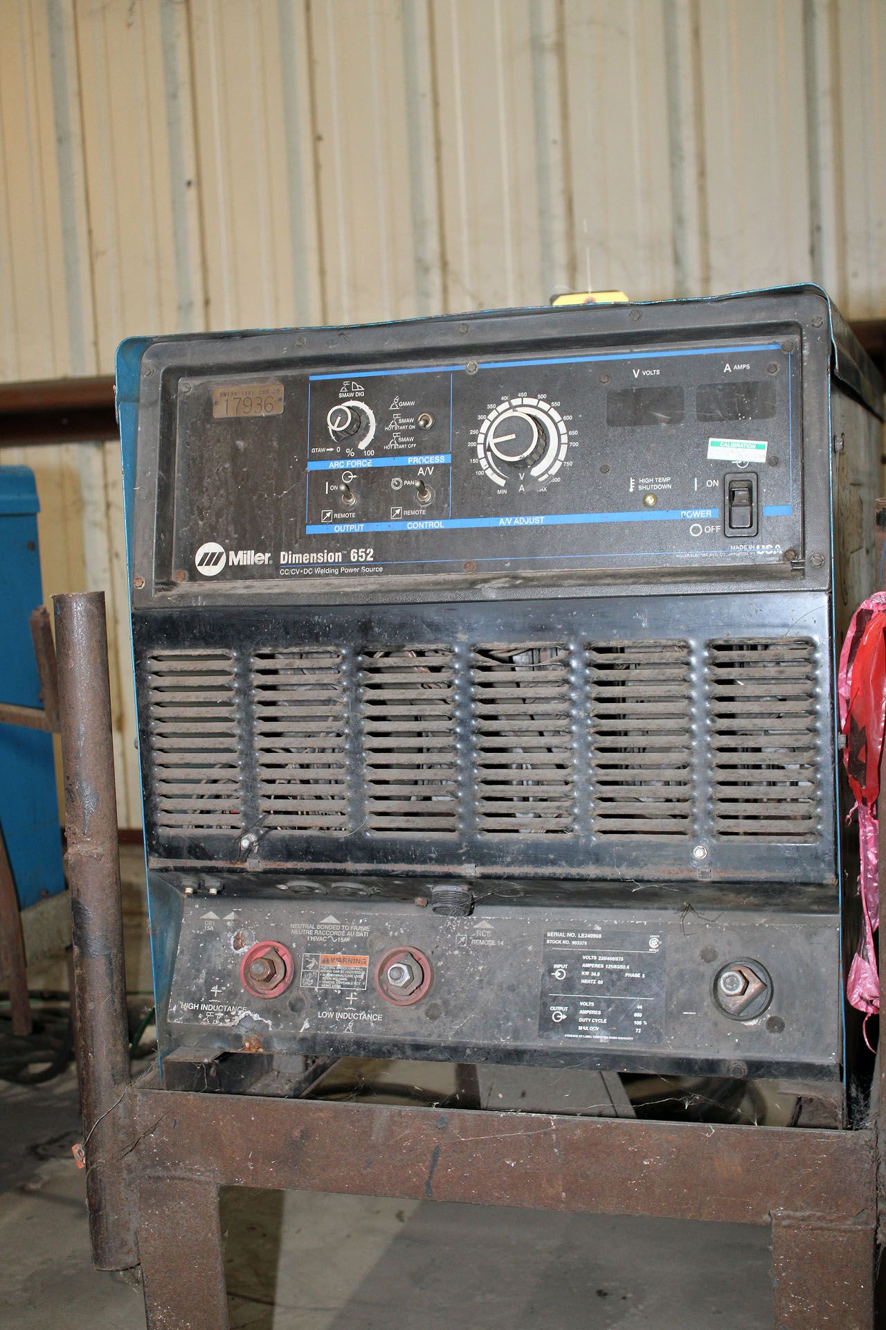 WELDING MACHINE, MILLER MDL. DIMENSION 652 POWER SOURCE, new 2004, S/N LE340969 - Image 2 of 3
