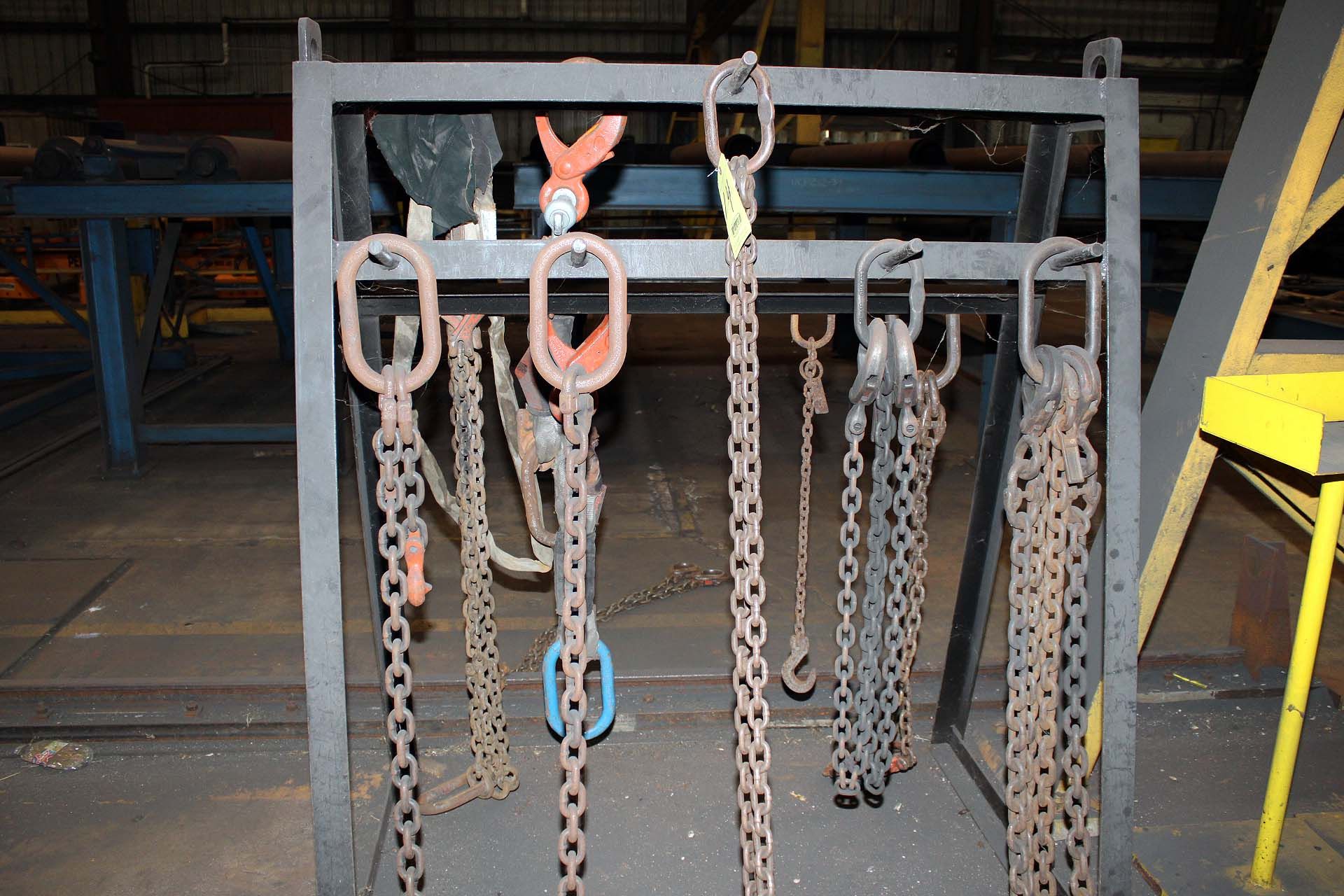 LOT OF CHAIN SLINGS (approx. 8), w/rack - Image 4 of 4