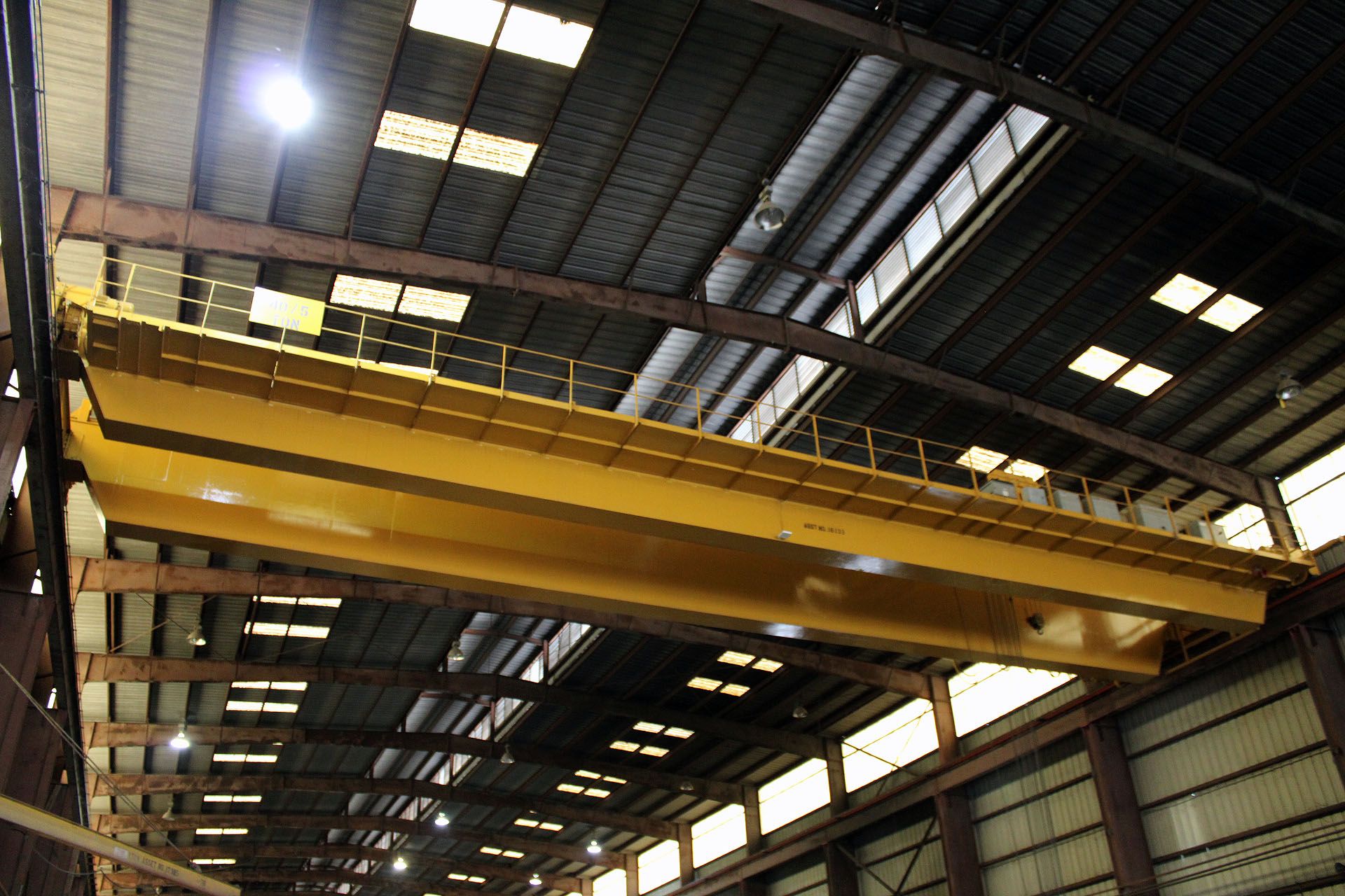 OVERHEAD BRIDGE CRANE, P&H ENGINEERING 40 T. X APPROX. 90’ SPAN, approx. 38’ under hook, dbl.