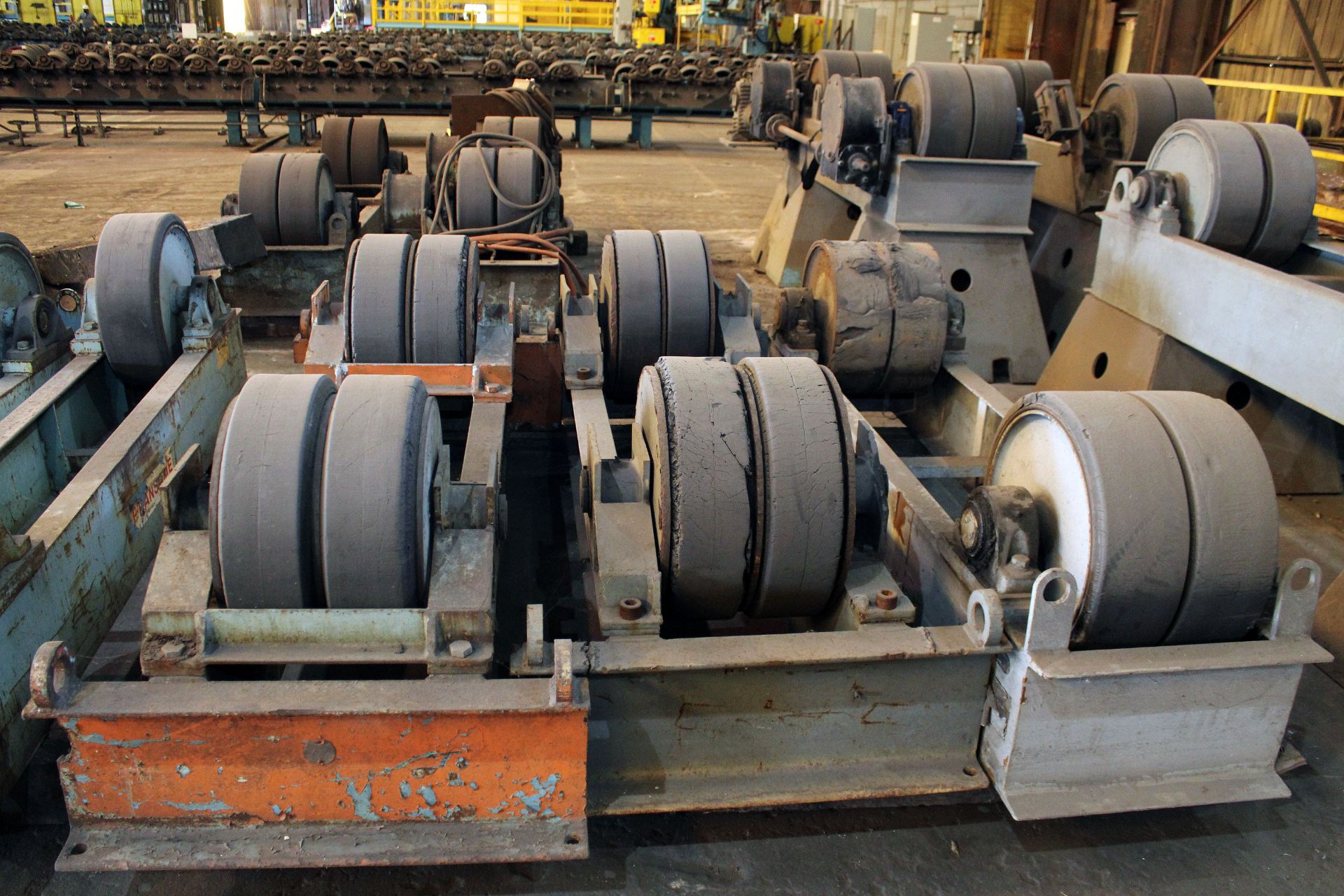 LOT OF TURNING ROLLS: (1) drive unit & (8) idler units, approx. 20" dia. wheel - Image 3 of 5