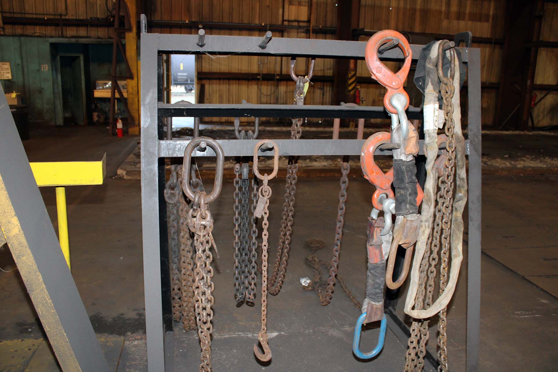 LOT OF CHAIN SLINGS (approx. 8), w/rack - Image 3 of 4