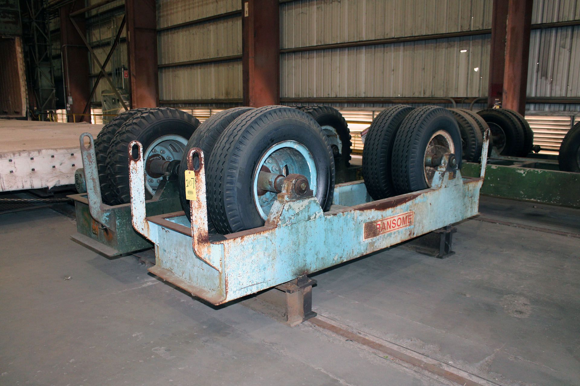 TURNING ROLL SET, RANSOME 45 T. CAP. SET, tire type, Mdl. DPRR-RT drive unit, S/N 3934038, Mdl.