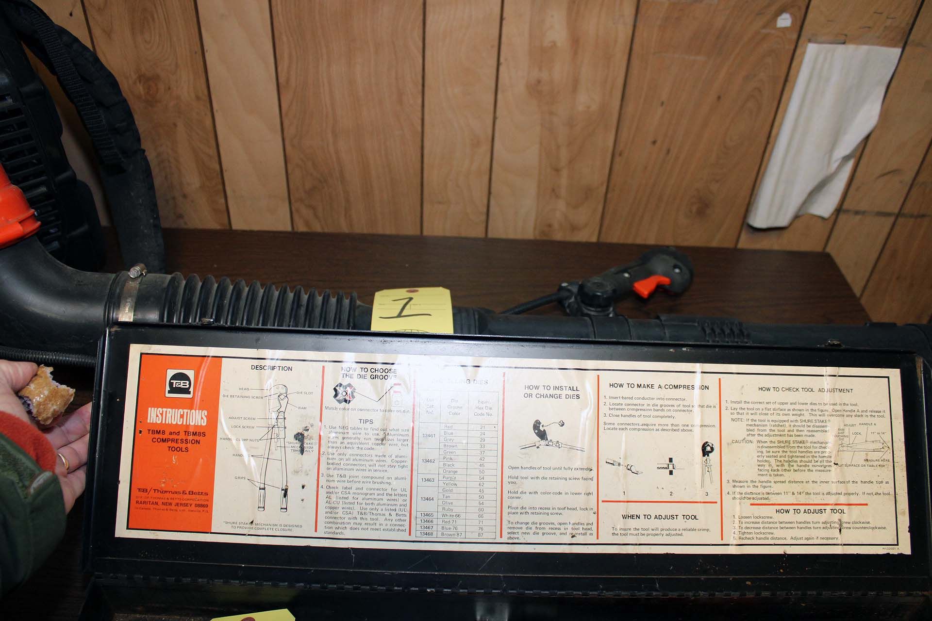 COMPRESSION TOOL, T&B MDL. TBM 8 - Image 3 of 3