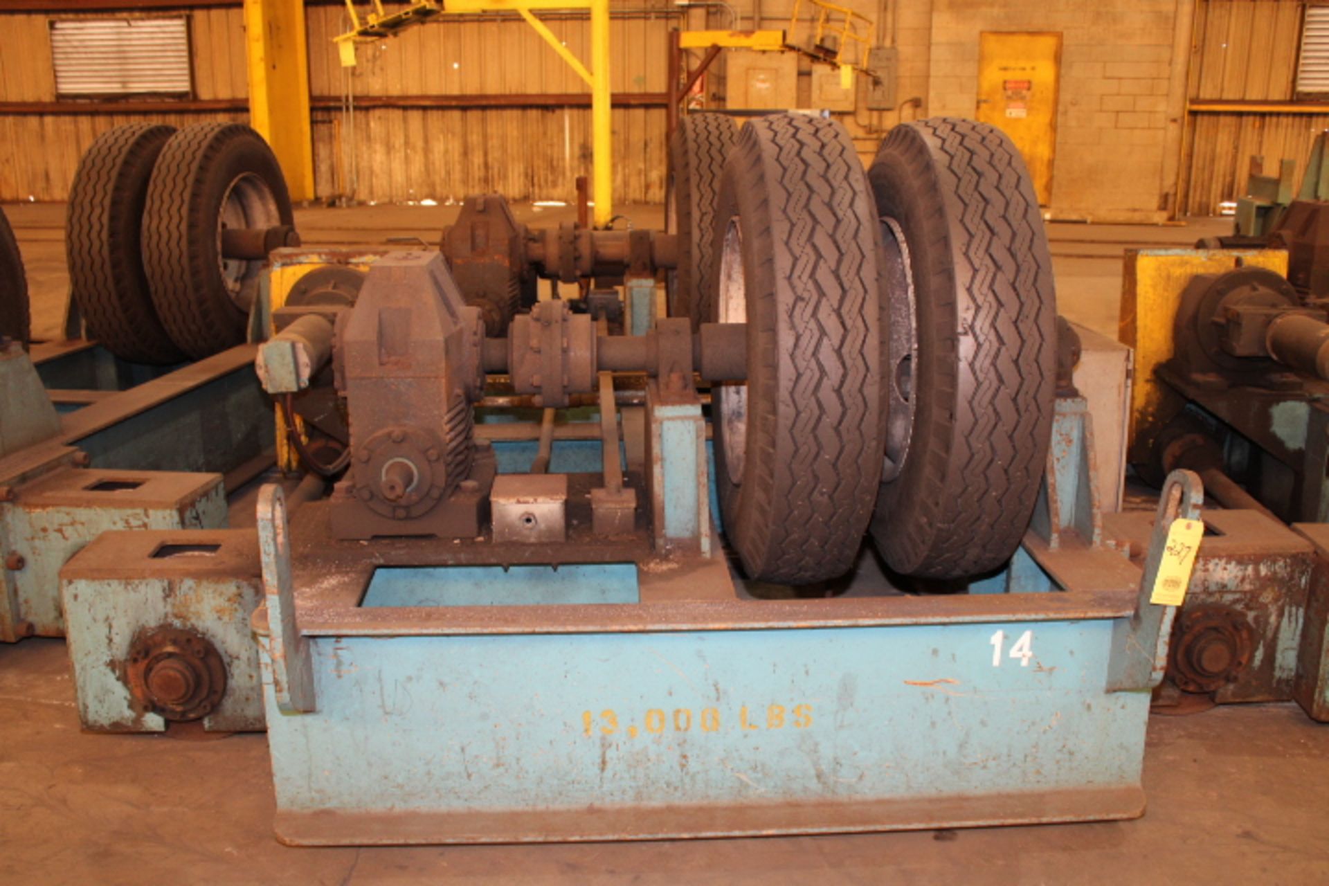 TANK TURNING ROLL SET, driver & idler, 10 T. Cap., tire type, approx. 42" dia. wheel - Image 2 of 4