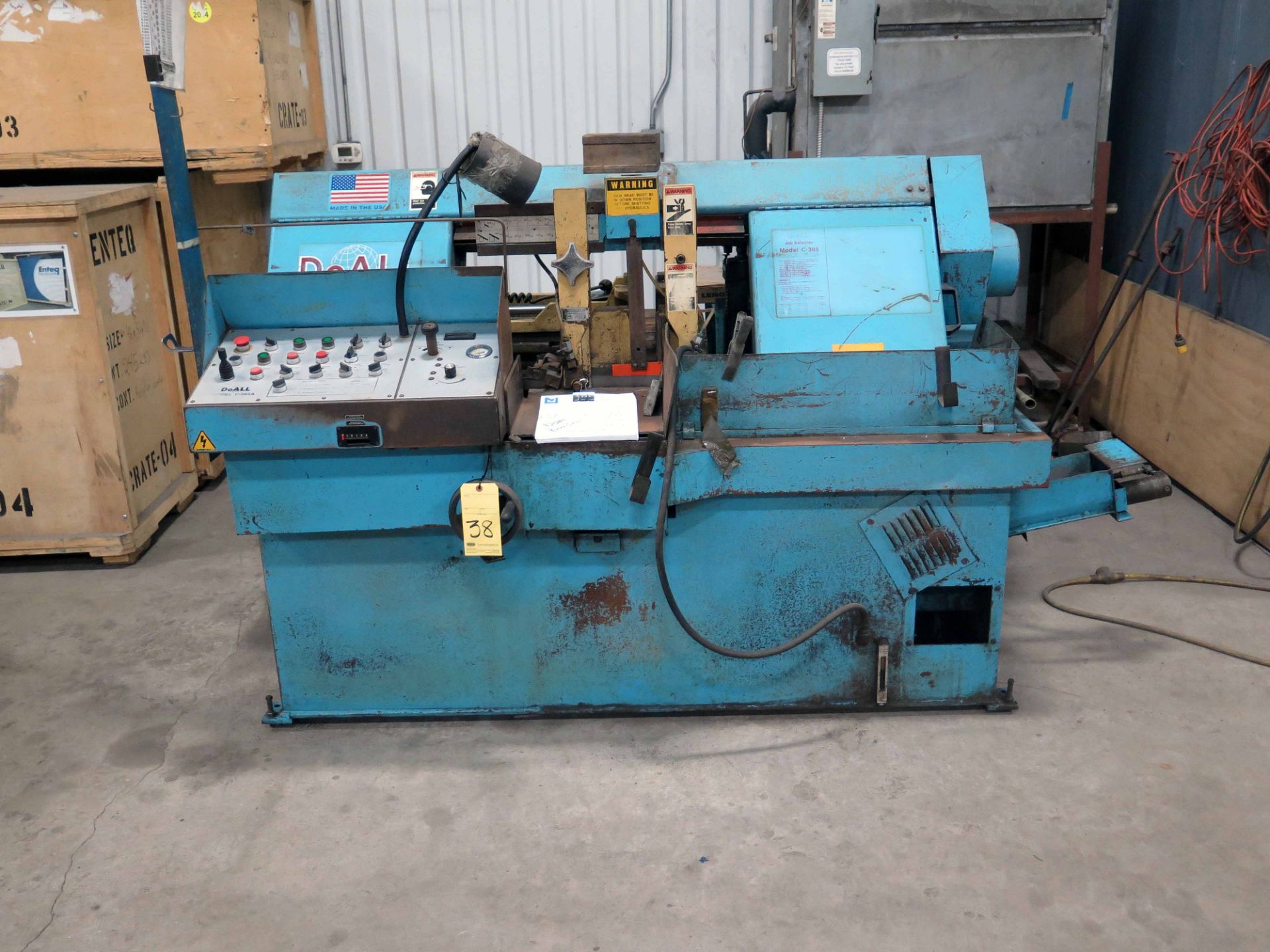 AUTOMATIC HORIZONTAL BANDSAW, DOALL MDL. C-305A, 12" round cap., 144” band length, 460 v., 3-