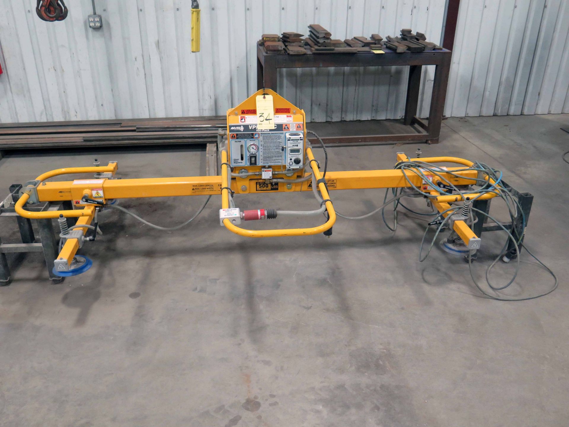 VACUUM PLATE LIFTER, ANVER MDL. VPF-57-AC VACUUM PACK, new 2018, (4) 6 vacuum pack, S/N S0T80006615