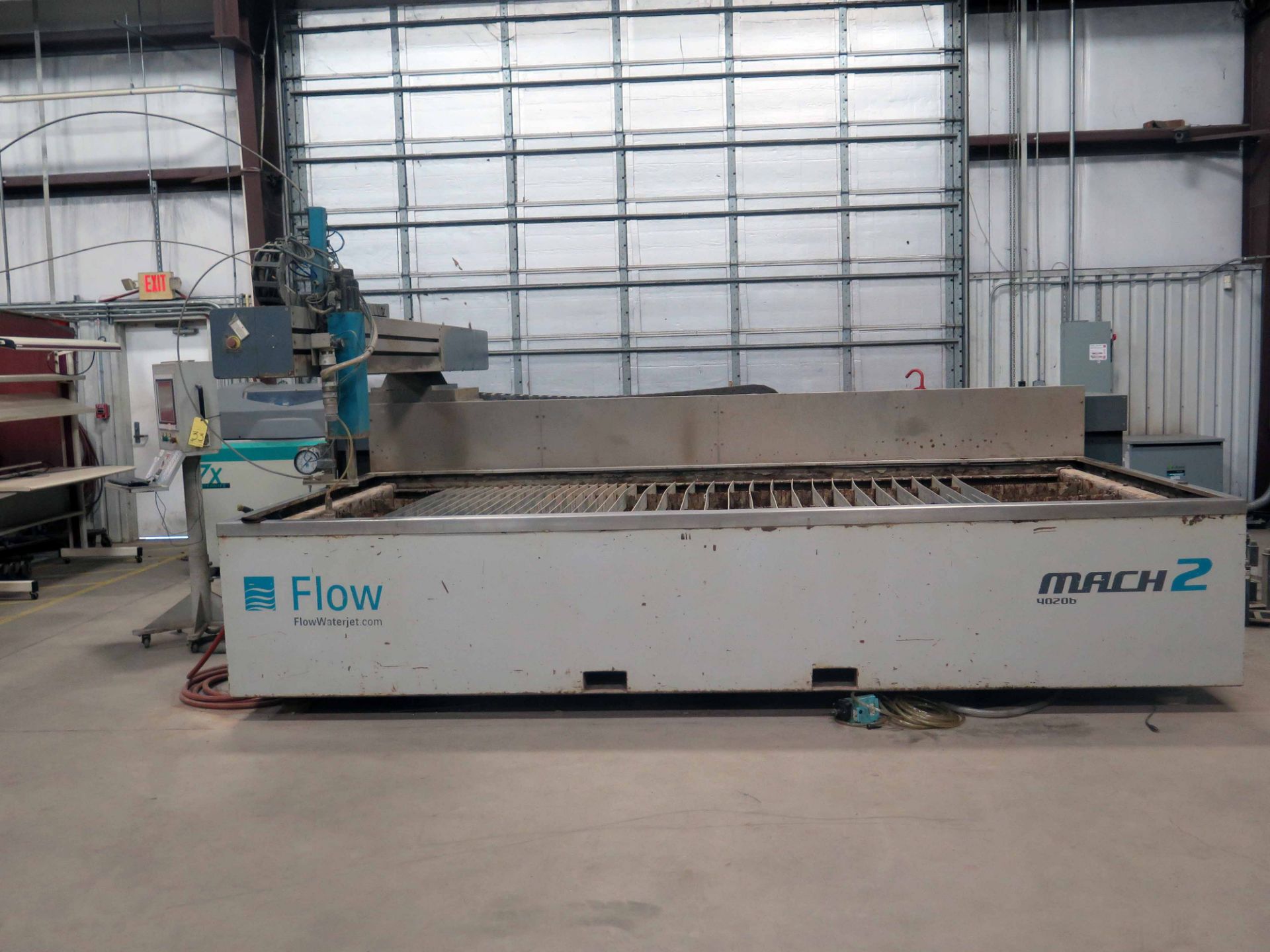 WATERJET CUTTING MACHINE, FLOW MACH II MDL. M2-4020B, new 2011, 78" x 157" tbl., ZX Waternife 30