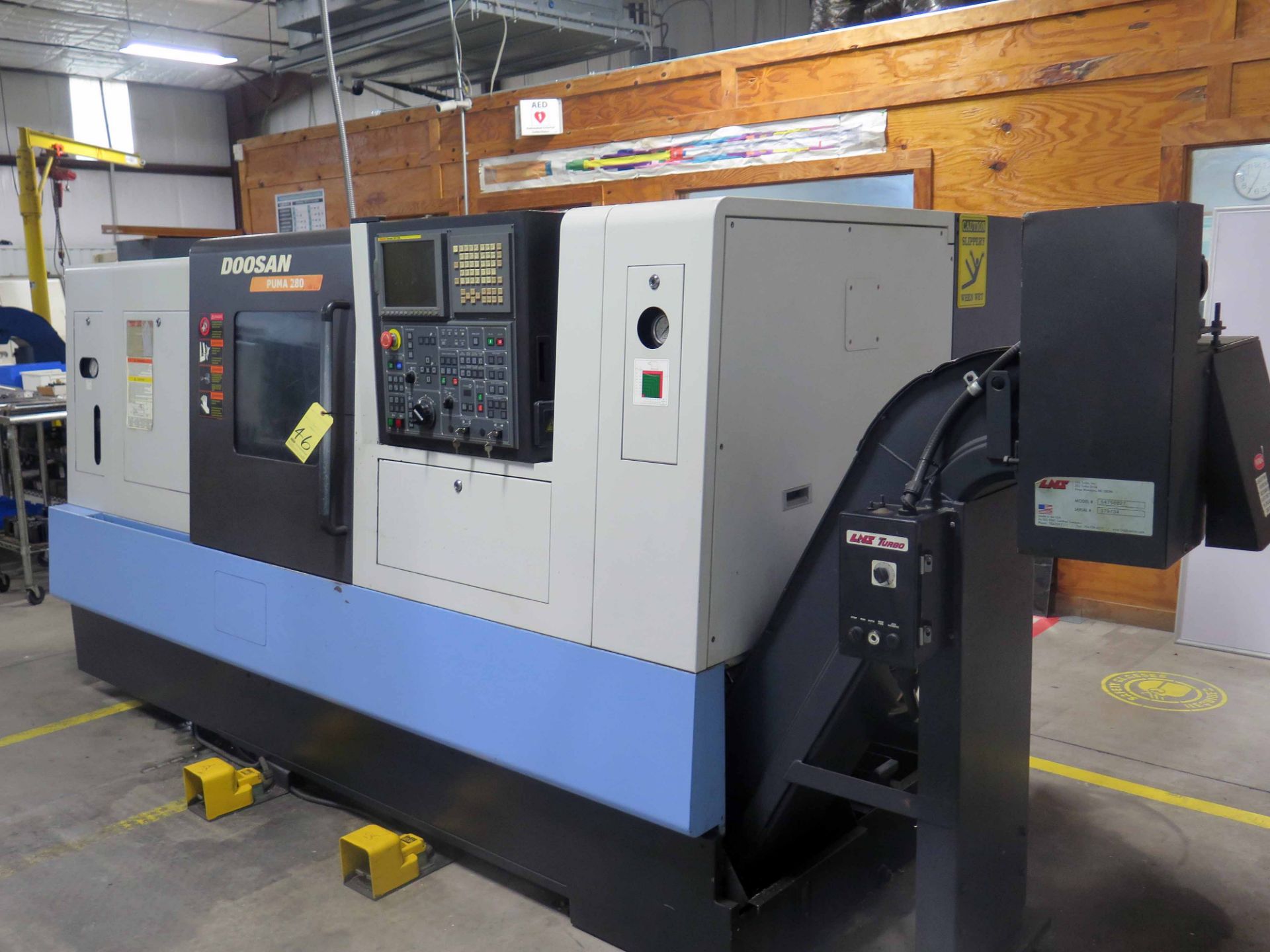 CNC LATHE, DOOSAN PUMA MDL. 280, new 2008, Fanuc Series 21i-TB CNC control, 24.8" swing over bed, - Image 5 of 7