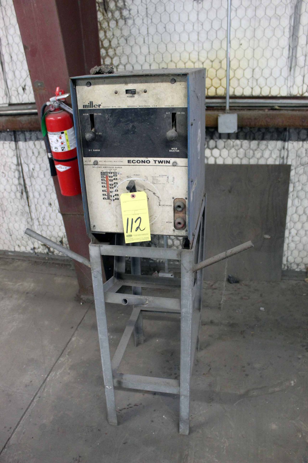 WELDING MACHINE, MILLER MDL. ECONOTWIN AC/DC POWER SOURCE, 20 amps @ 460 v., 100% duty cycle, S/N