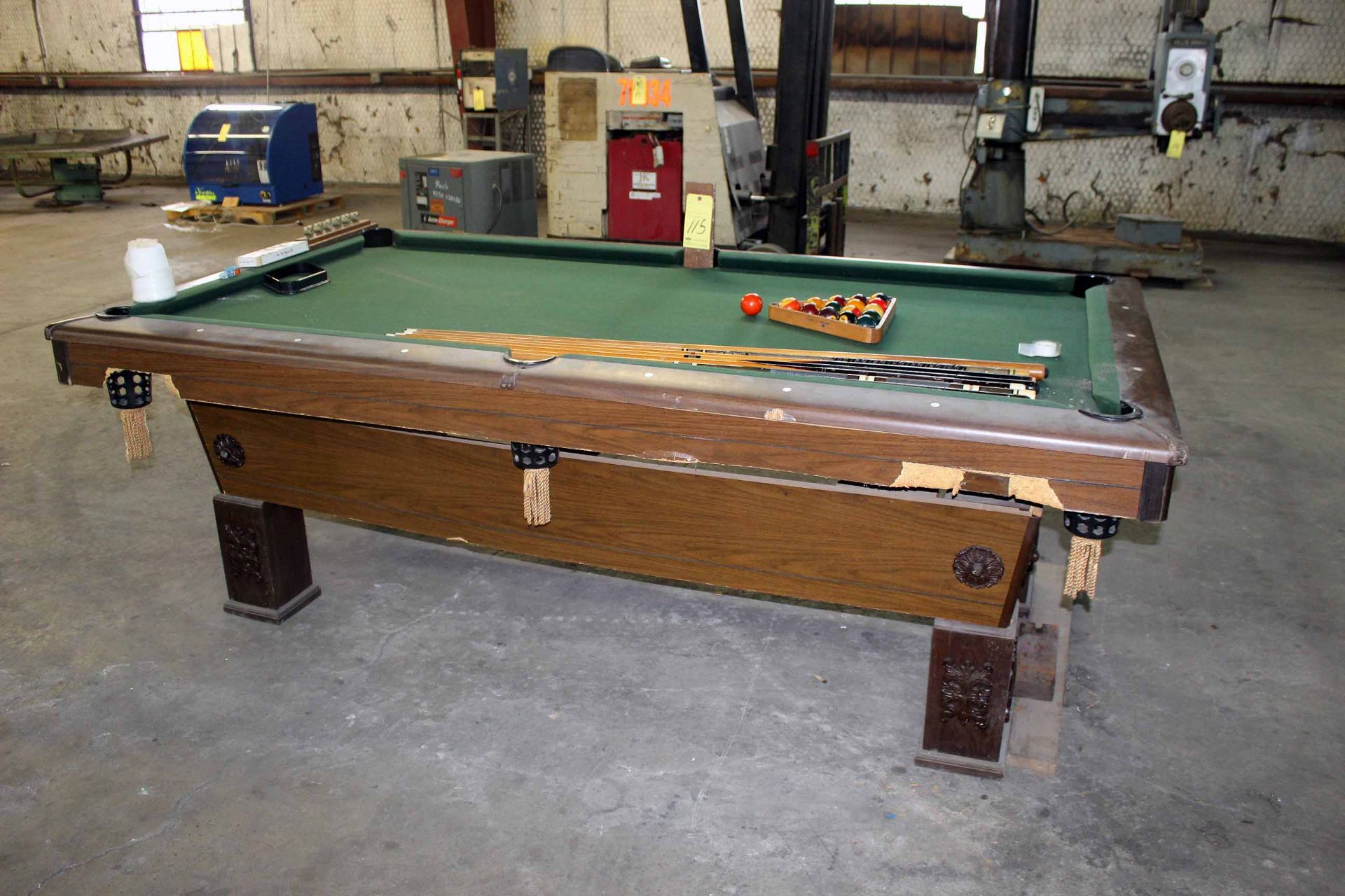 POOL TABLE, CUSTOM, w/pool cues & balls