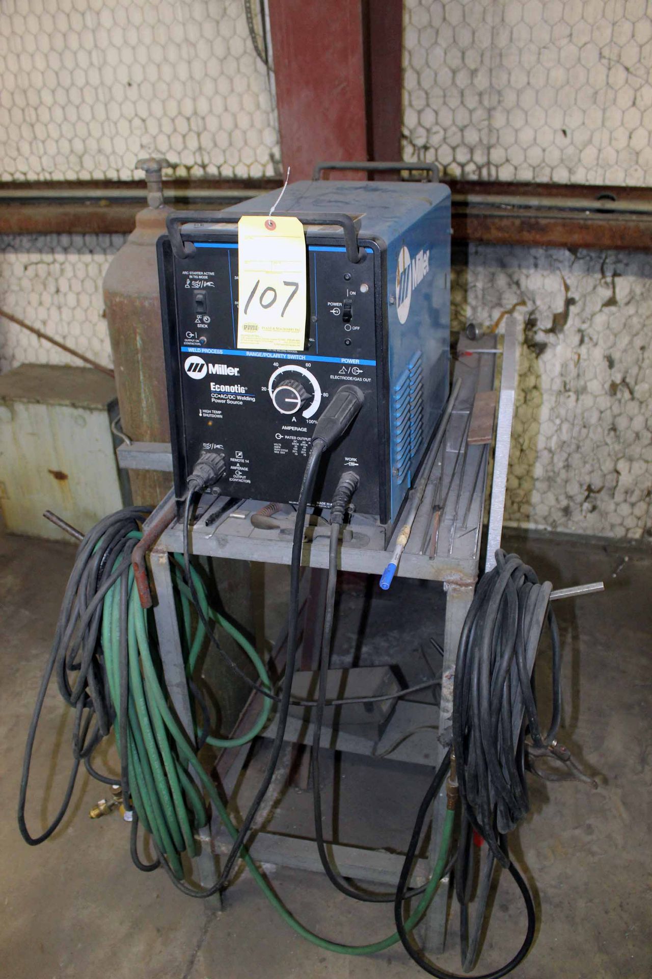WELDING MACHINE, MILLER MDL. ECONOTIG CC AC/DC POWER SOURCE, 150 amps @ 25 v., 100% duty cycle, S/