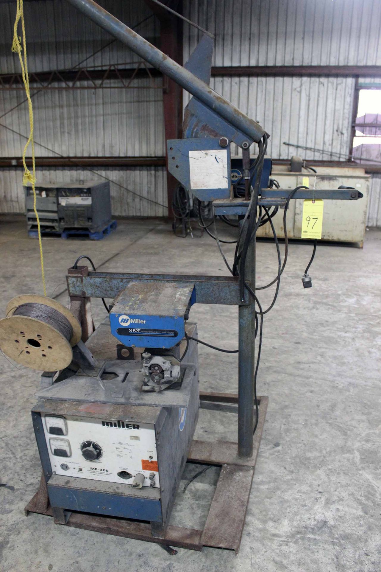 WELDING MACHINE, MILLER MDL. MP-30E POWER SOURCE, 200 amps @ 49 v., 100% duty cycle, S-52E wire