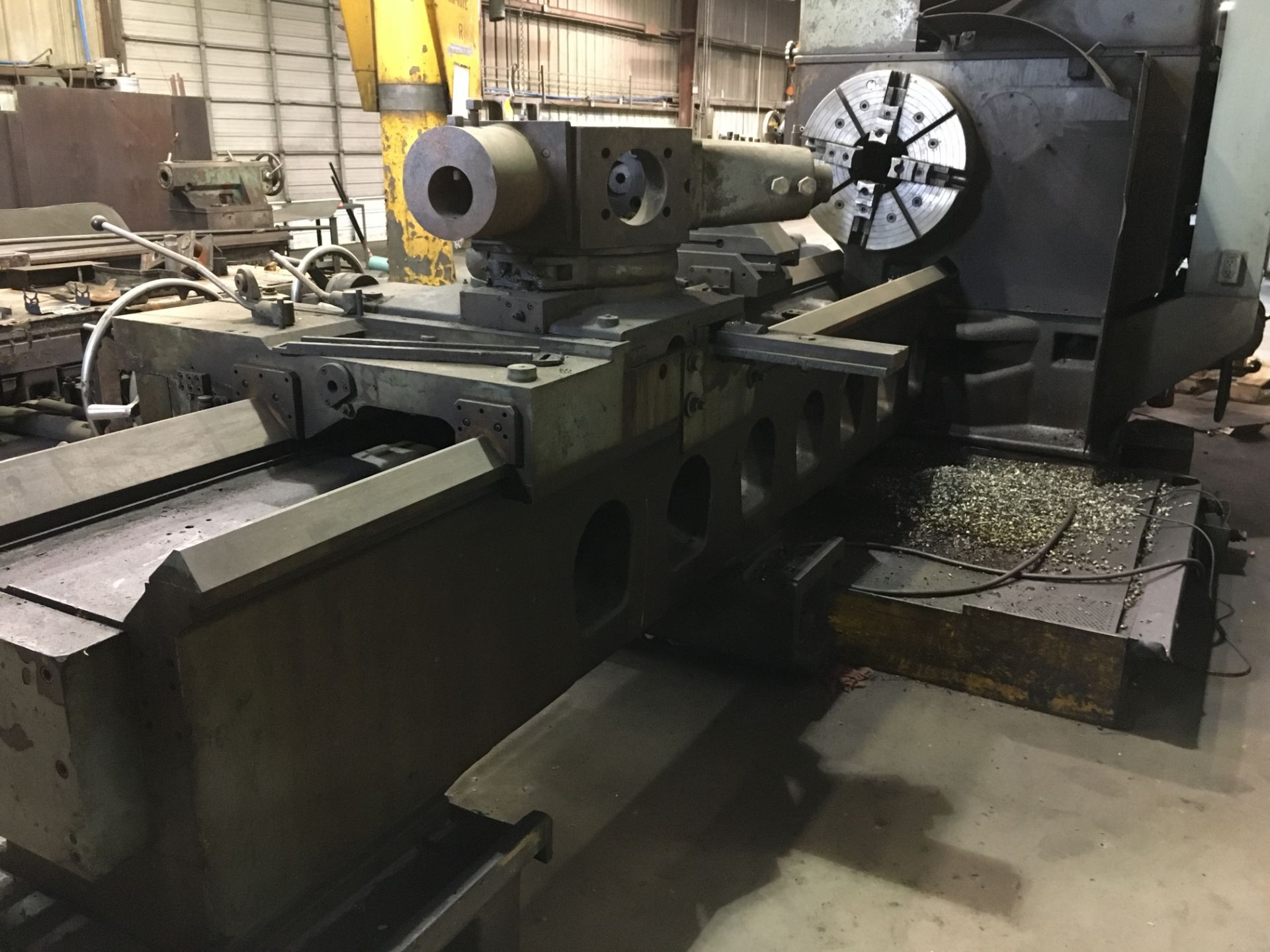 TURRET LATHE, TAIYO SEIKI MDL. 4T UNIVERSAL, crosslide and cross sliding turret, 28" 4-jaw chuck, - Image 6 of 6