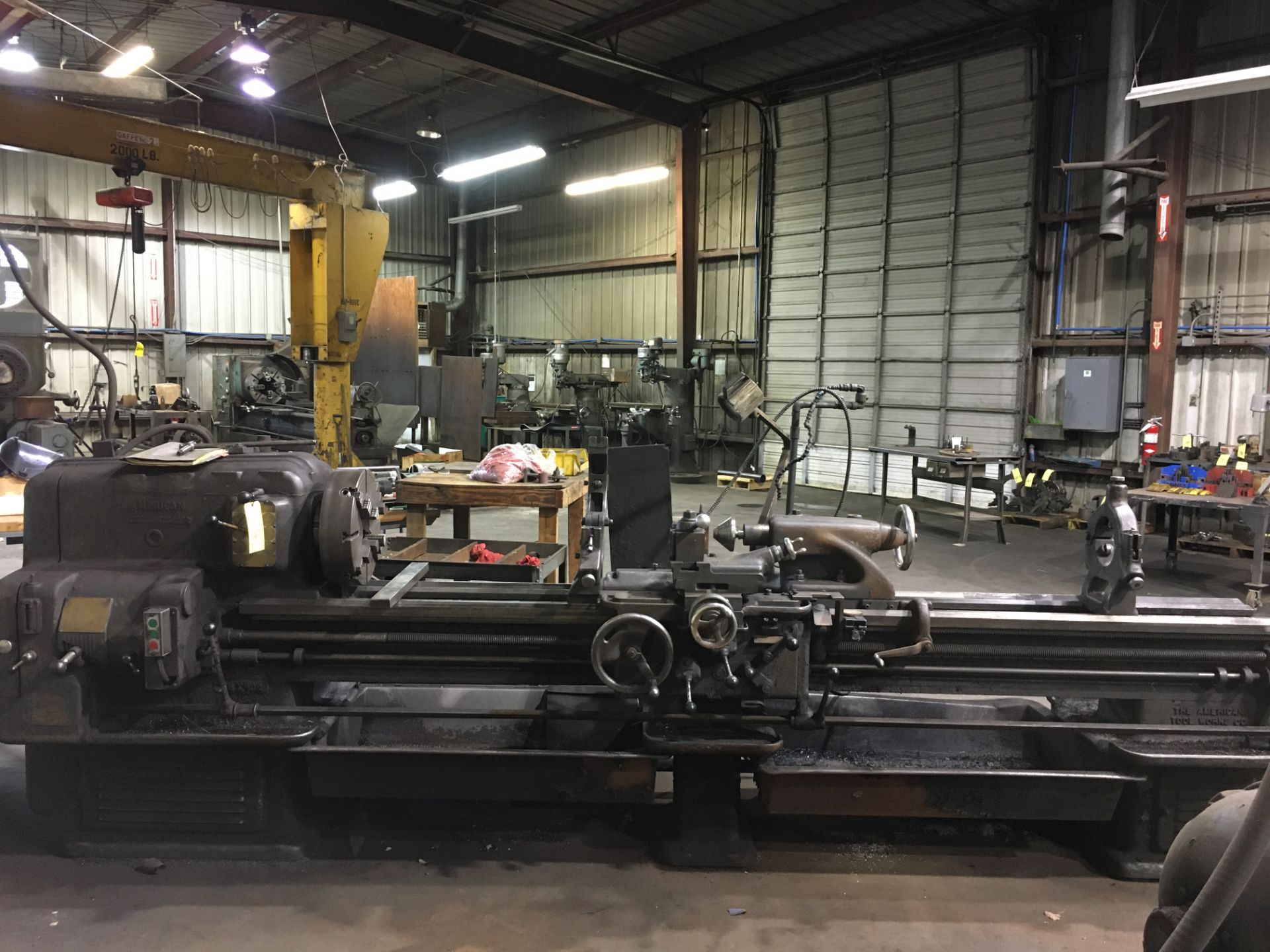 ENGINE LATHE, AMERICAN PACEMAKER 16" X 102", taper attach., 15" dia. 4-jaw chuck, (2) steadyrests,