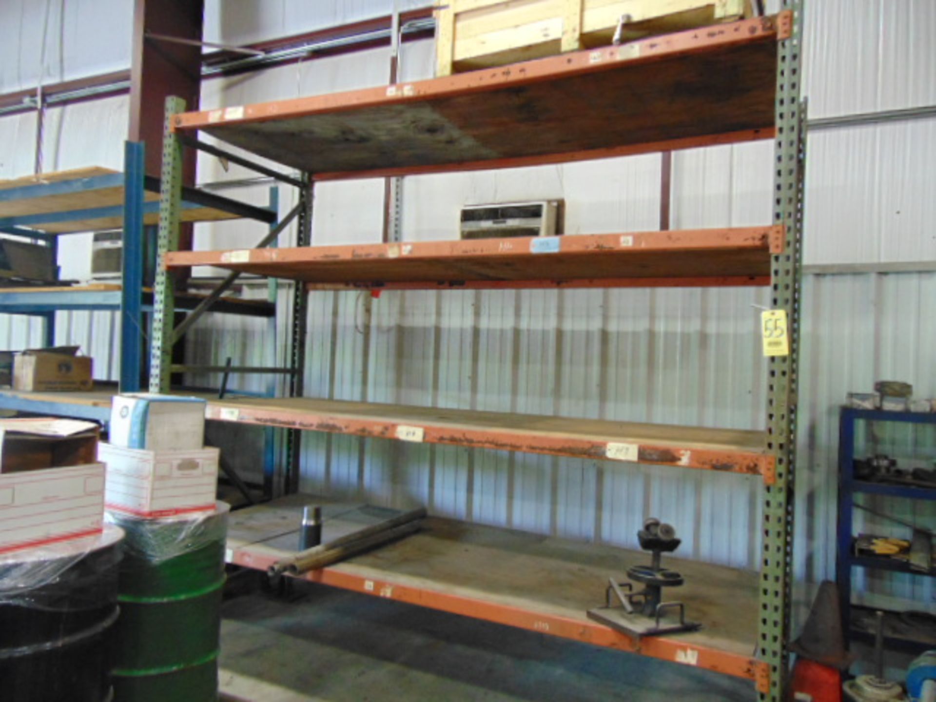 LOT OF RACKS: pallet & steel (contents not included) (racks cannot be removed until contents have