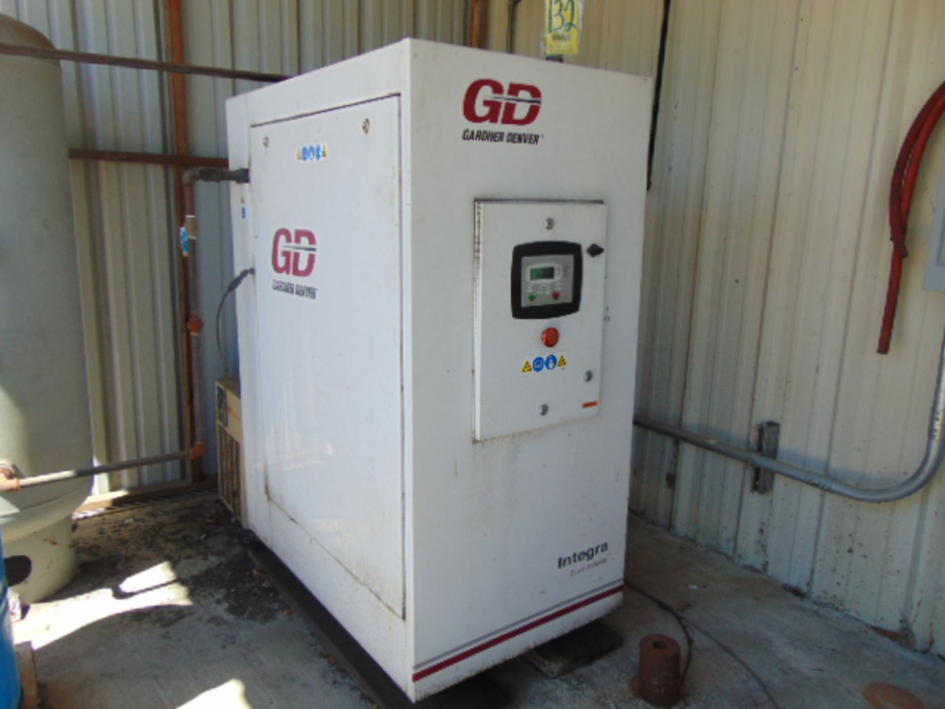 ROTARY SCREW AIR COMPRESSOR, GARDNER DENVER, 25 HP motor, dryer & air receiving tank