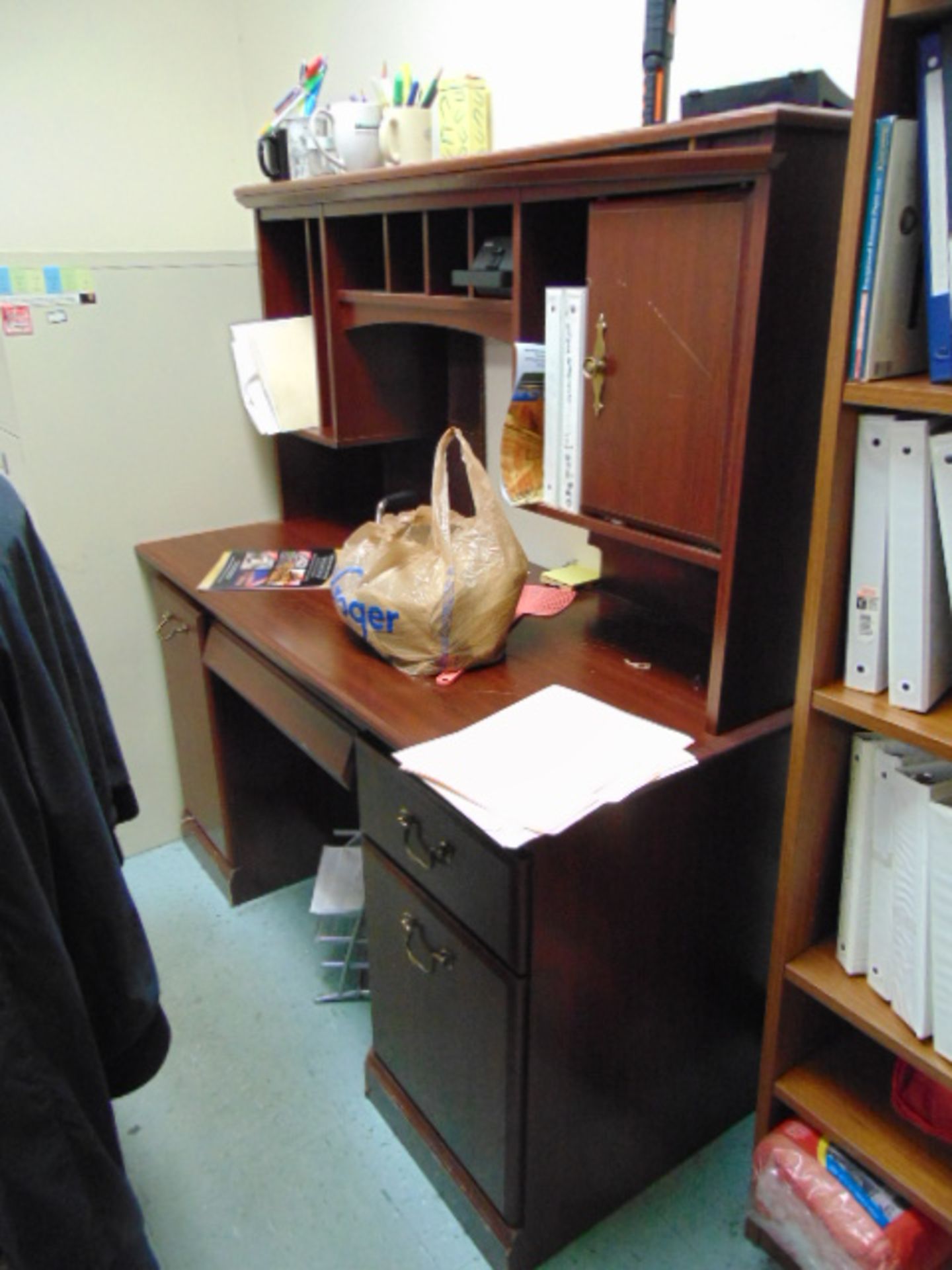 LOT CONSISTING OF: (4) assorted desks, bookcase & (4) assorted file cabinets - Image 4 of 4