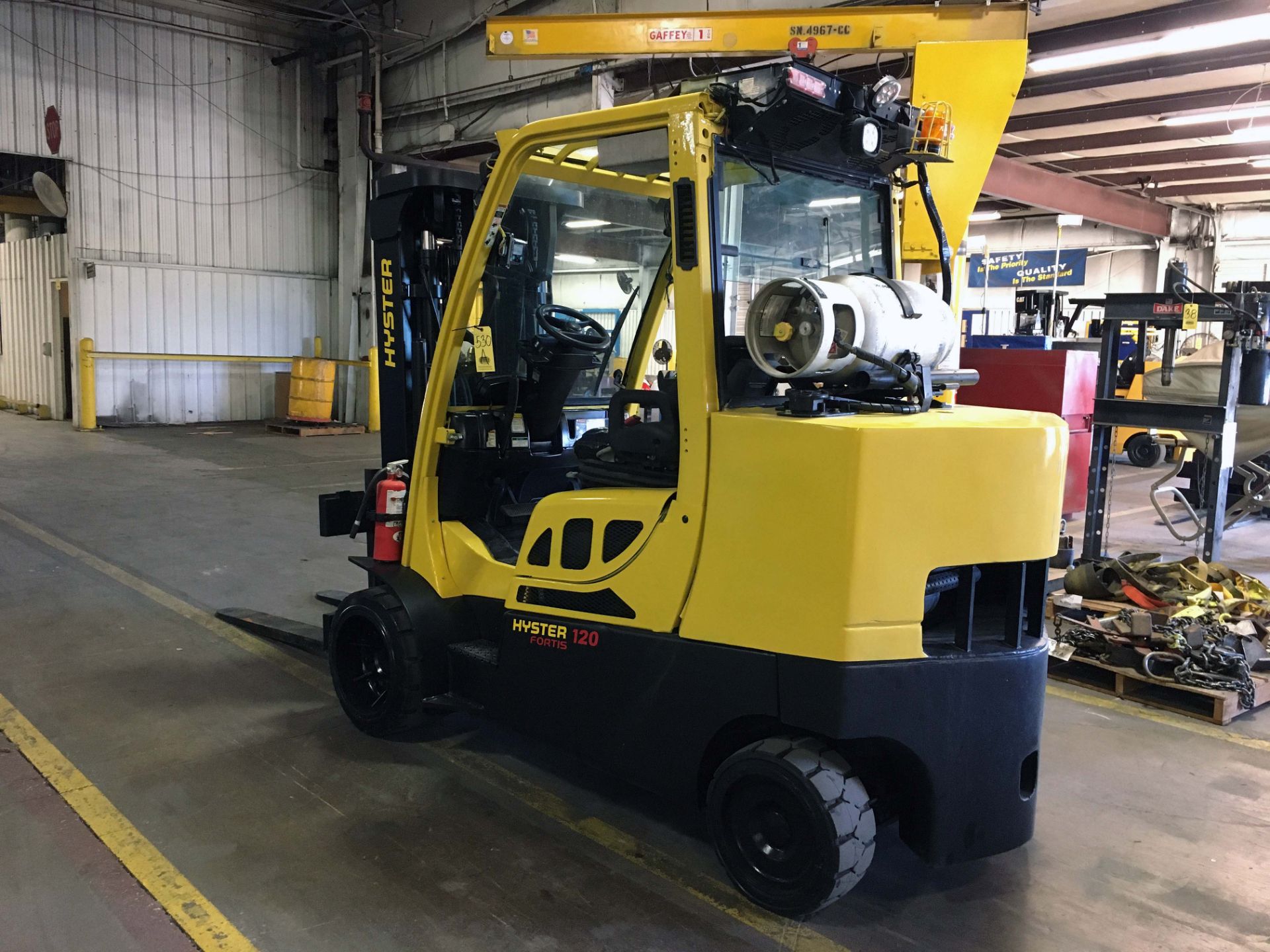 FORKLIFT, HYSTER 12,000-LB. CAP. MDL. S120FT, LPG, new 2015, 83" triple stage mast, 163" lift ht., - Image 2 of 8