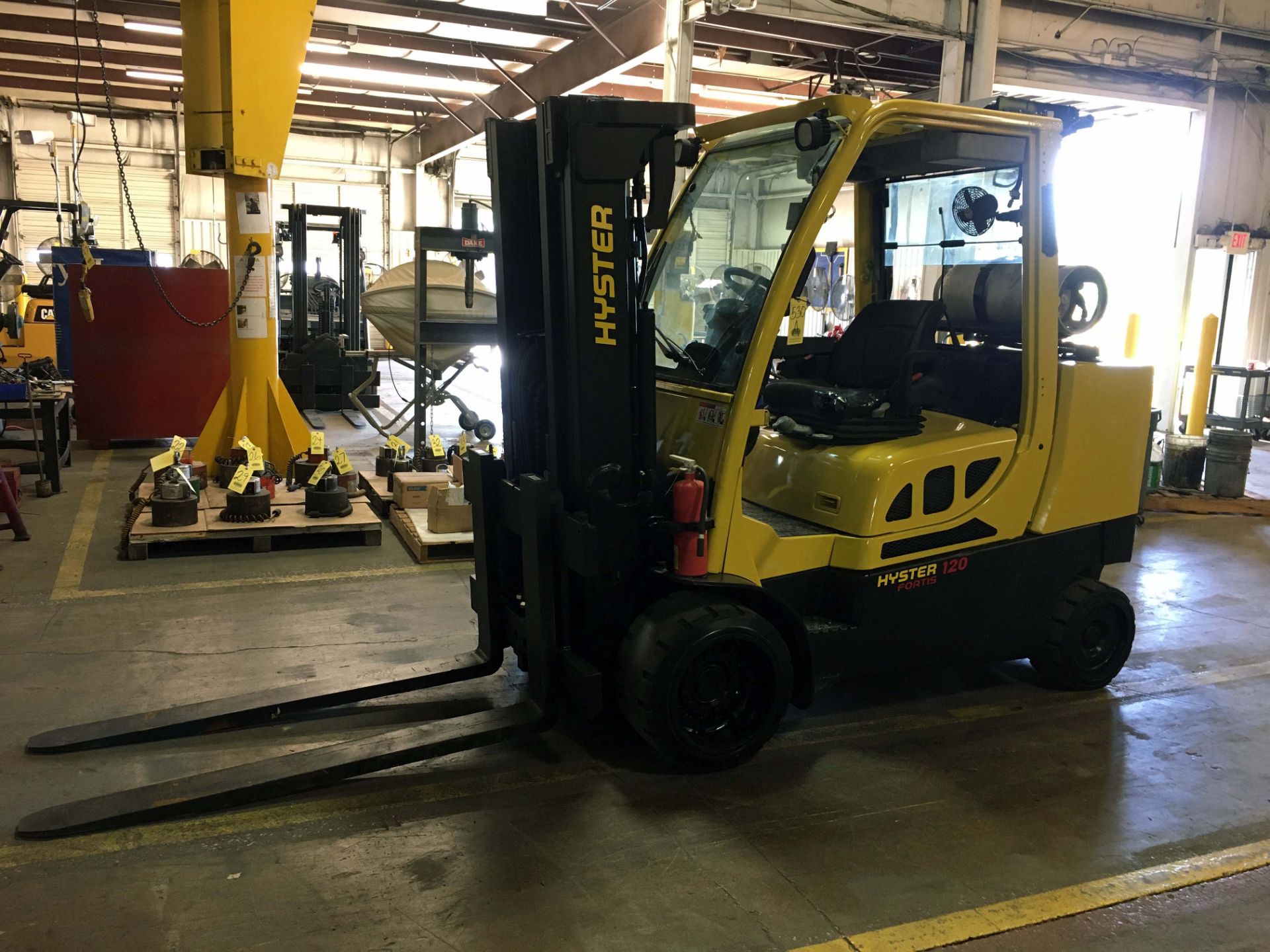 FORKLIFT, HYSTER 12,000-LB. CAP. MDL. S120FT, LPG, new 2015, 83" triple stage mast, 163" lift ht.,