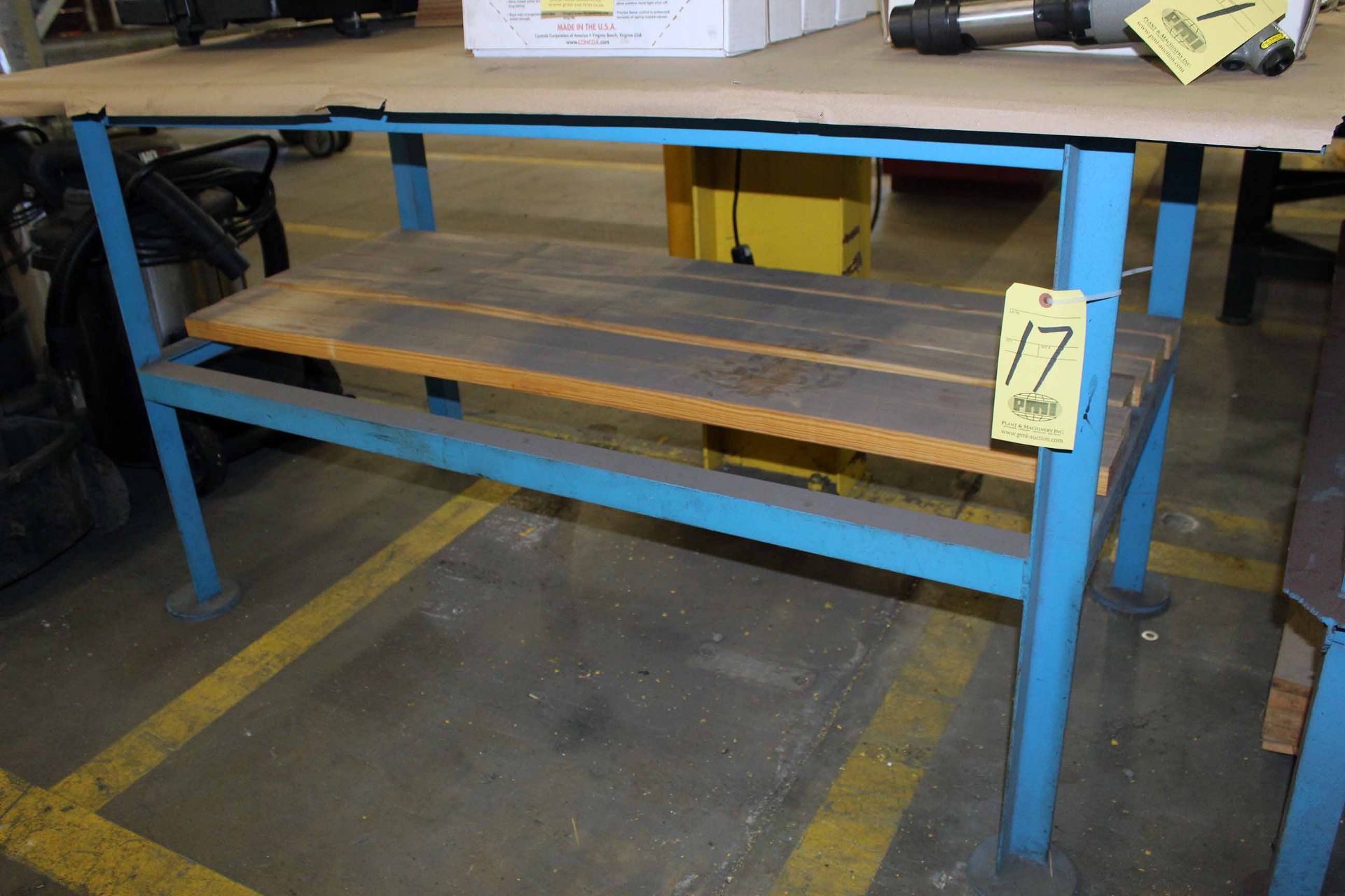 METAL TABLE, H.D. top, 3' x 6', 1/2 thk.