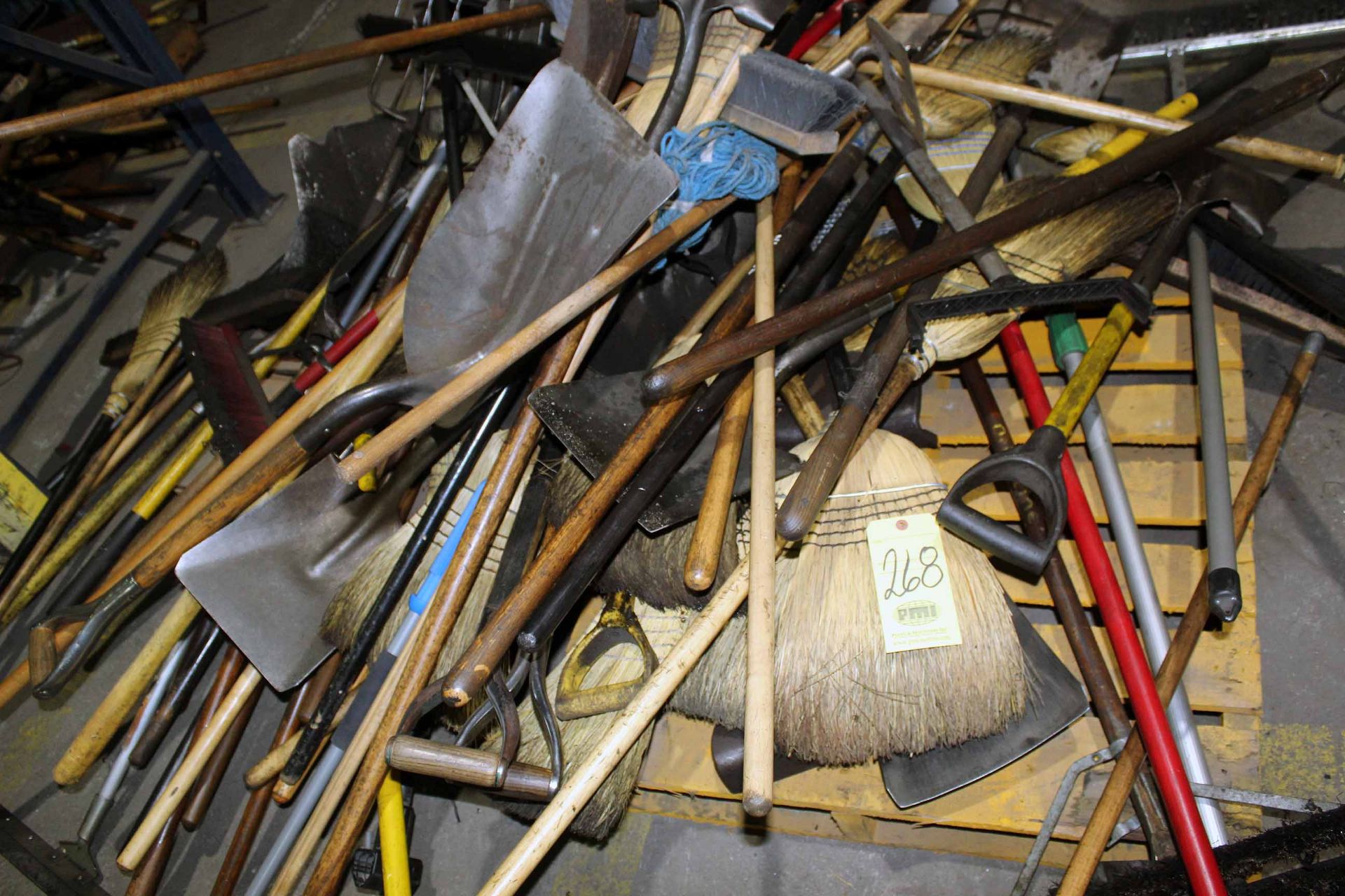 LOT CONSISTING OF: brooms, shovels, squeegees, etc.