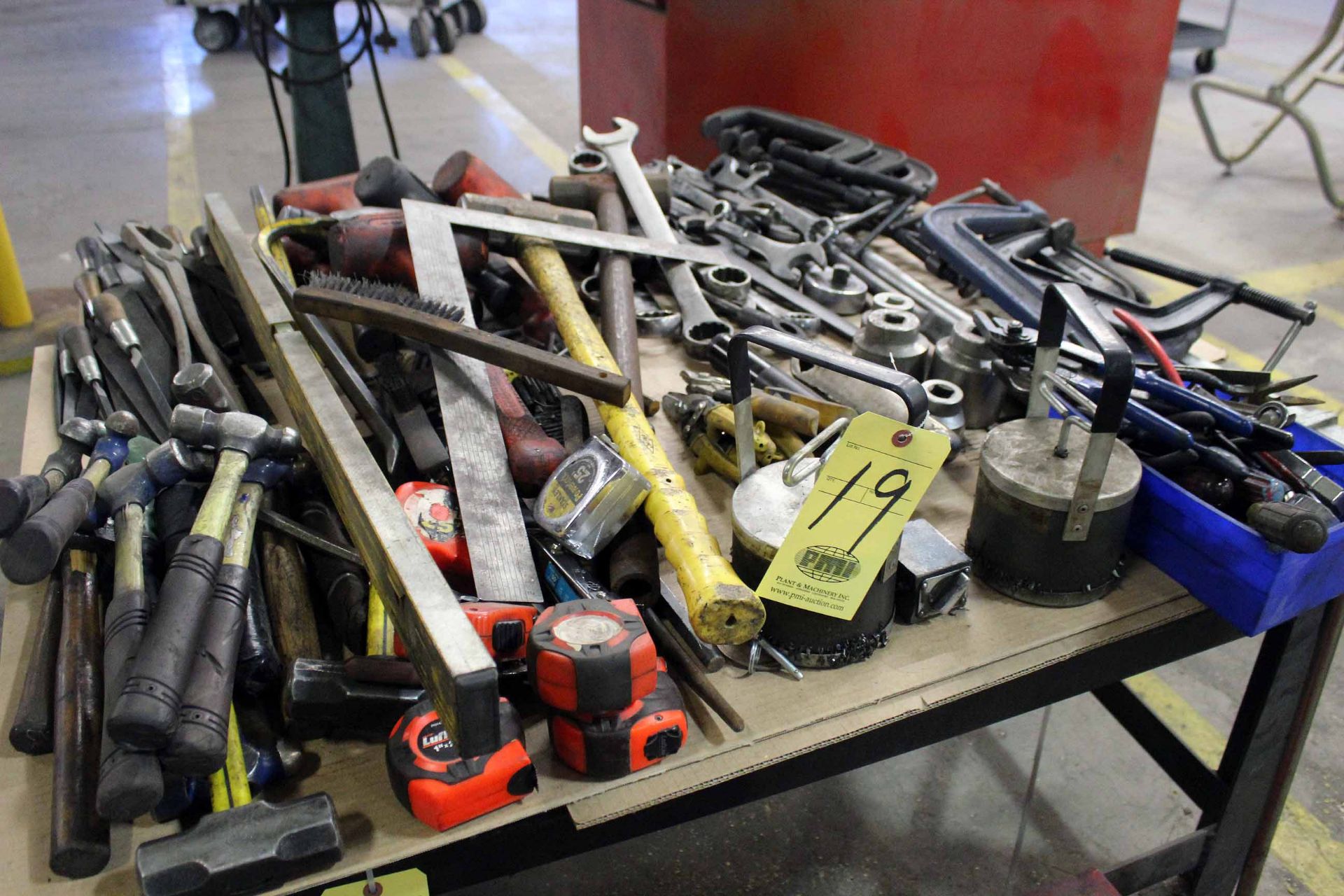 LOT CONSISTING OF: tools, hammers, clamps, wrenches, files, etc. (large lot)