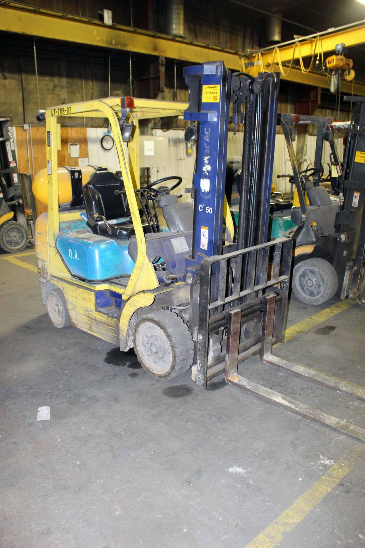 FORKLIFT, KOMATSU 5,000 LB. BASE CAP. MDL. FG25ST-14, 4,450 lb. cap. @ 24” L.C., currently - Image 3 of 5