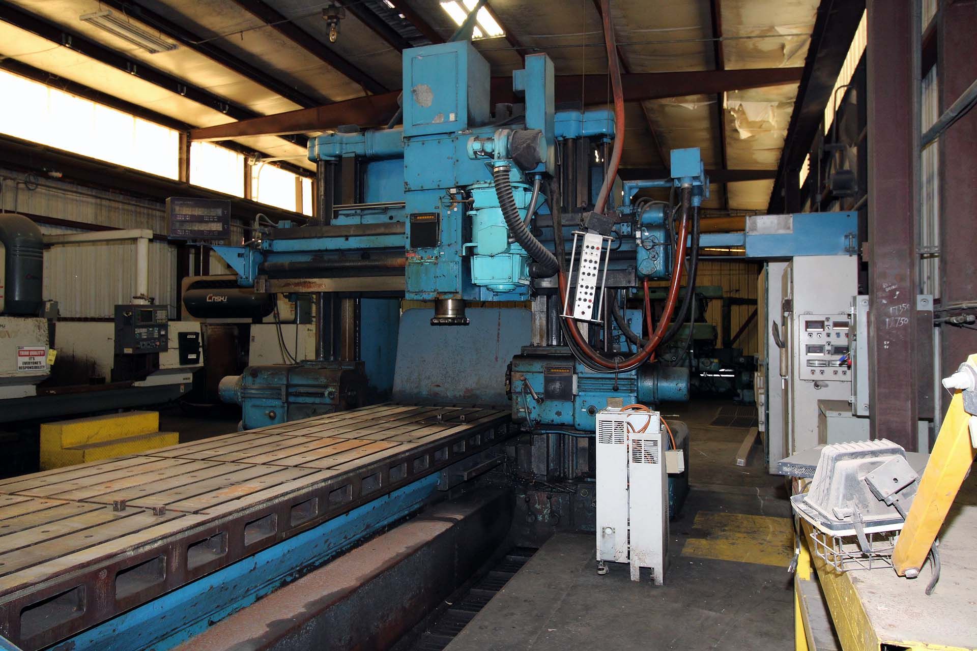 PLANER MILL, INGERSOLL, 54” x 216” table, (2) horiz. milling heads, (1) vert. milling head. - Image 5 of 12