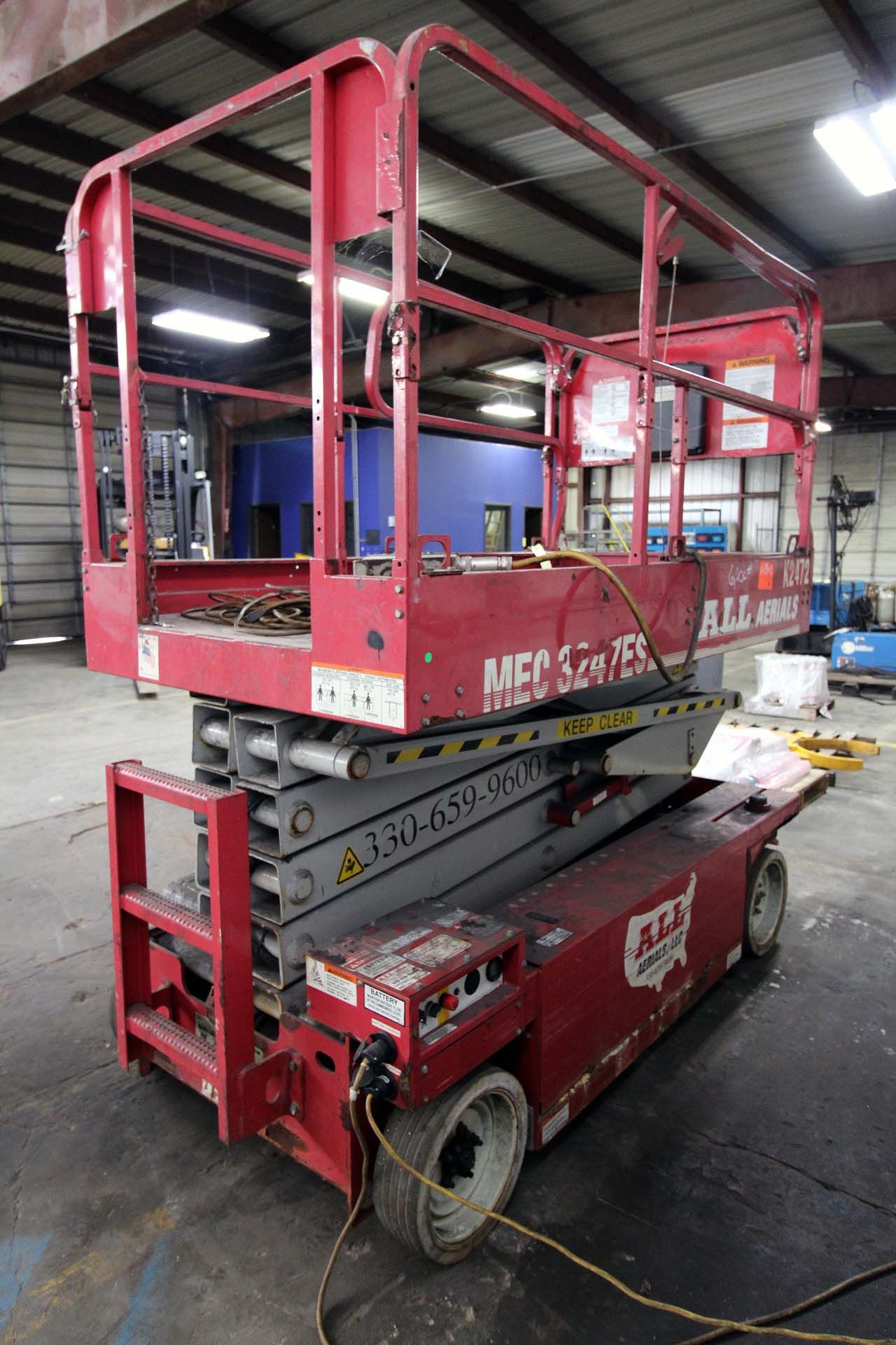 ELECTRIC SCISSOR LIFT, ALL AERIALS 700 LB. CAP. MDL. MEC3247ES, new 2009, 32’ max. drive height, 32’ - Image 4 of 4