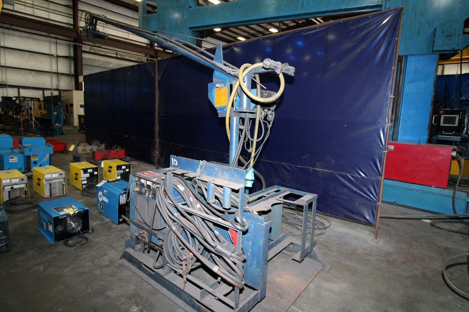 PORTABLE WELDING BOOM, MILLER DELTAWELD MDL. 650 MIG POWER SOURCE, Miller wire feeder, welding boom, - Image 3 of 4