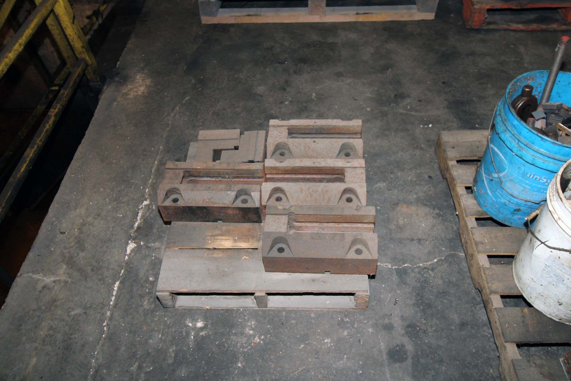 LOT CONSISTING OF: (3) steel tables, turning tools (on six pallets), machine jaws, in-process - Image 8 of 9