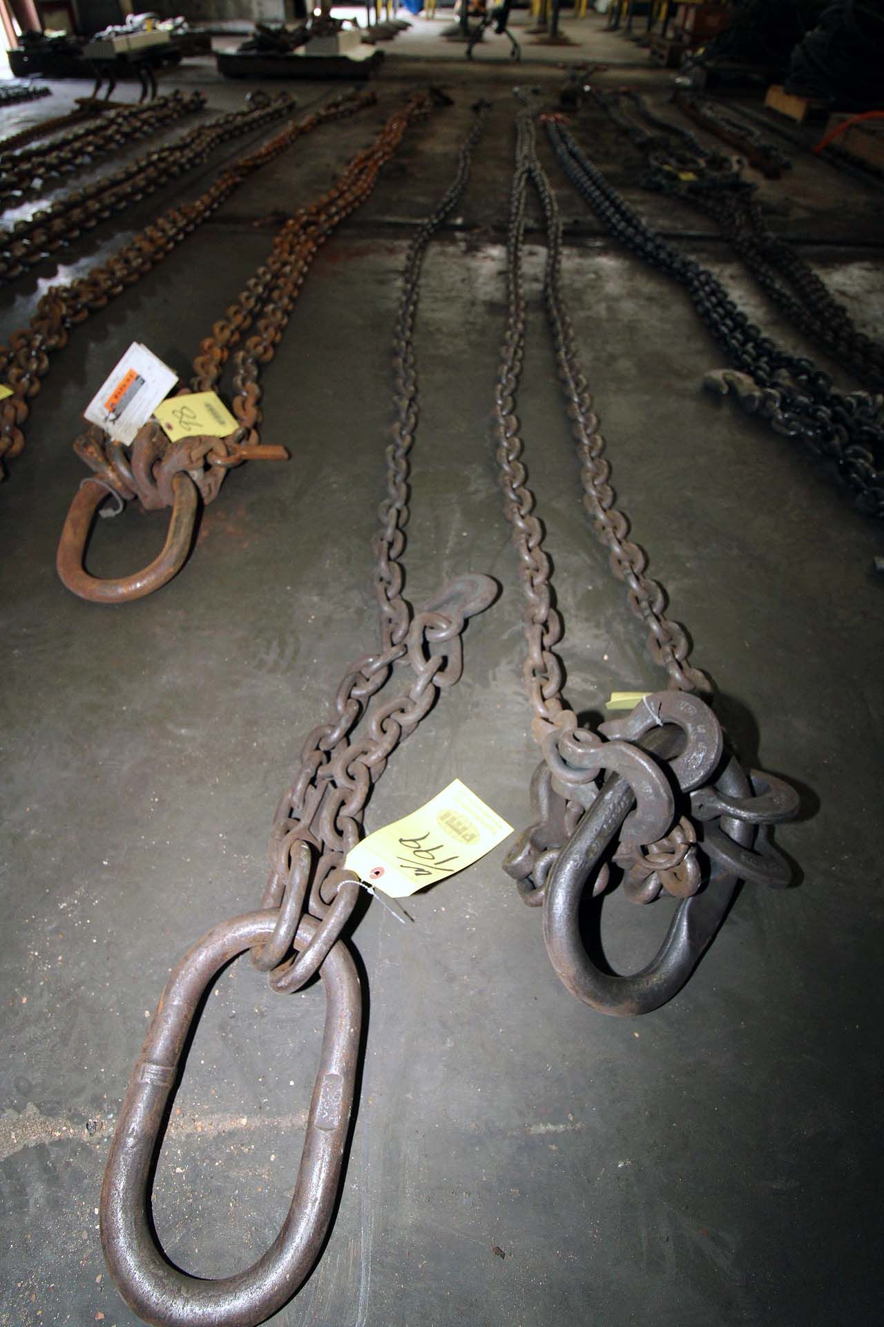 LOT OF OBLONG CHAIN SLINGS: (1) dbl. leg. - approx. 1/2" x 20', (1) sgl. leg - approx. 1/2" x 18', - Image 2 of 3