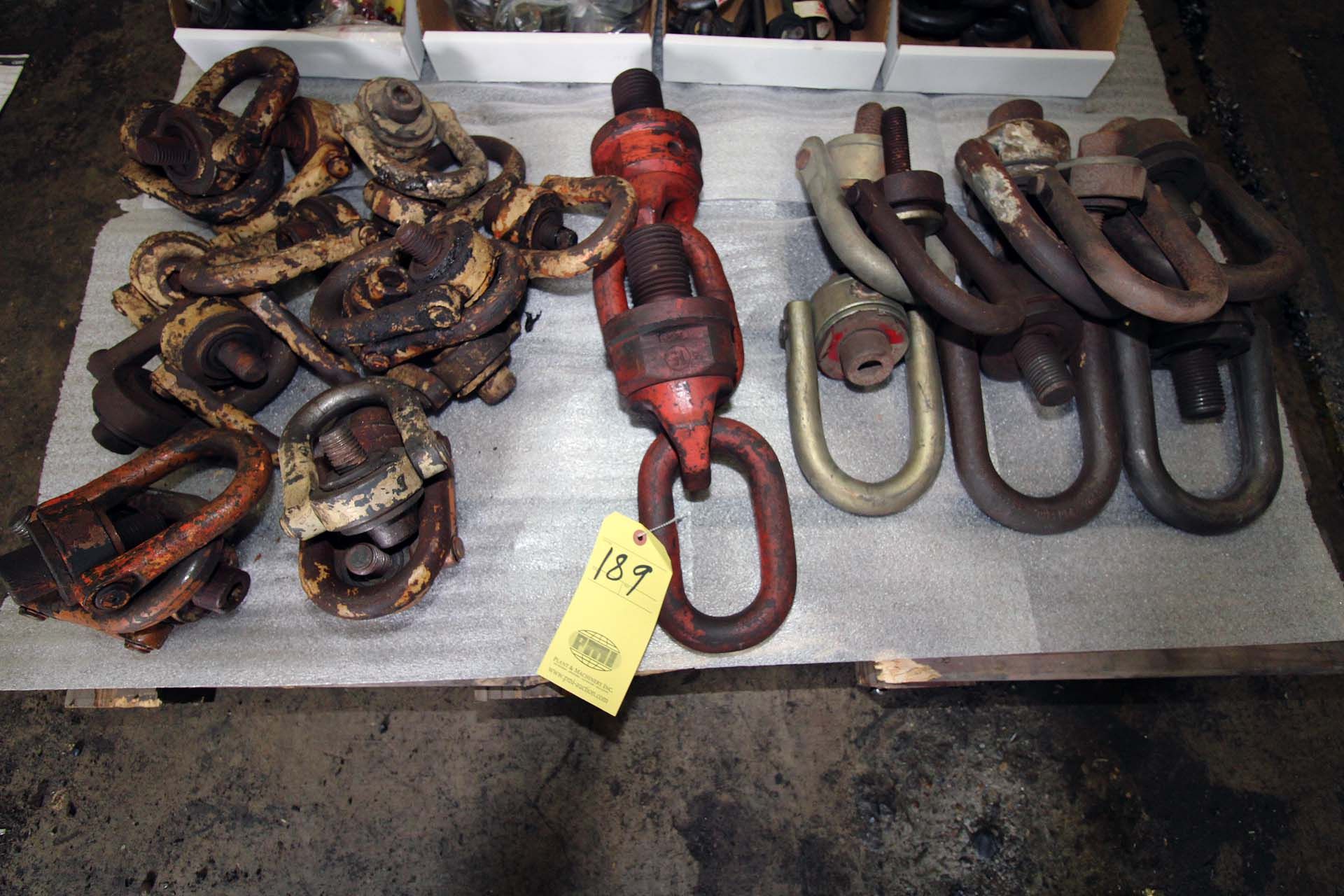 LOT OF SHACKLE SWIVEL HOIST RINGS