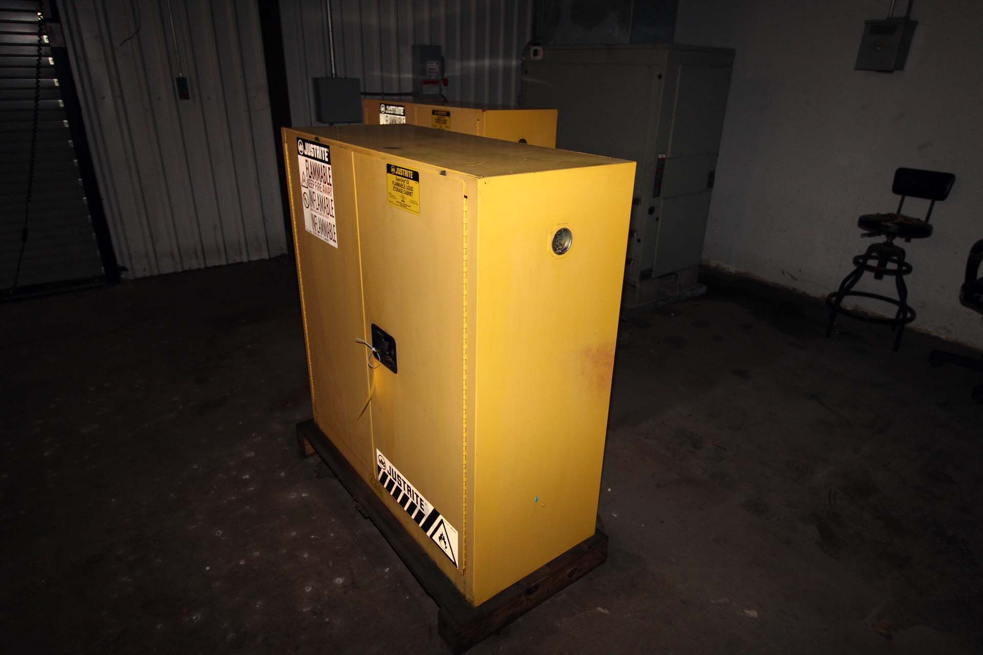 FLAMMABLE MATERIAL STORAGE CABINET, 34" x 34" x 65" ht., w/contents - Image 3 of 3