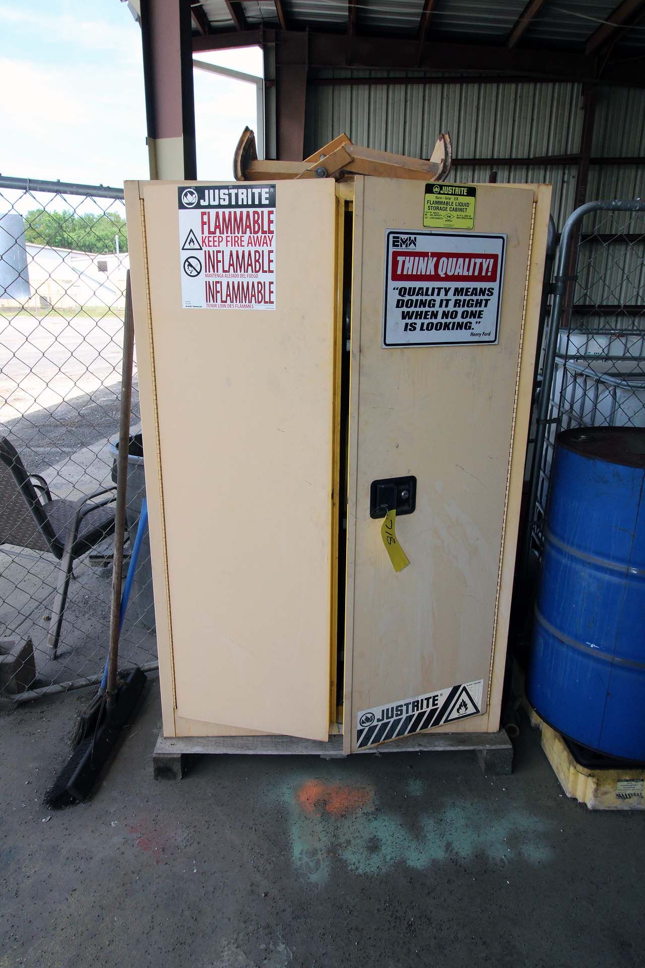 FLAMMABLE MATERIAL STORAGE CABINET, w/contents