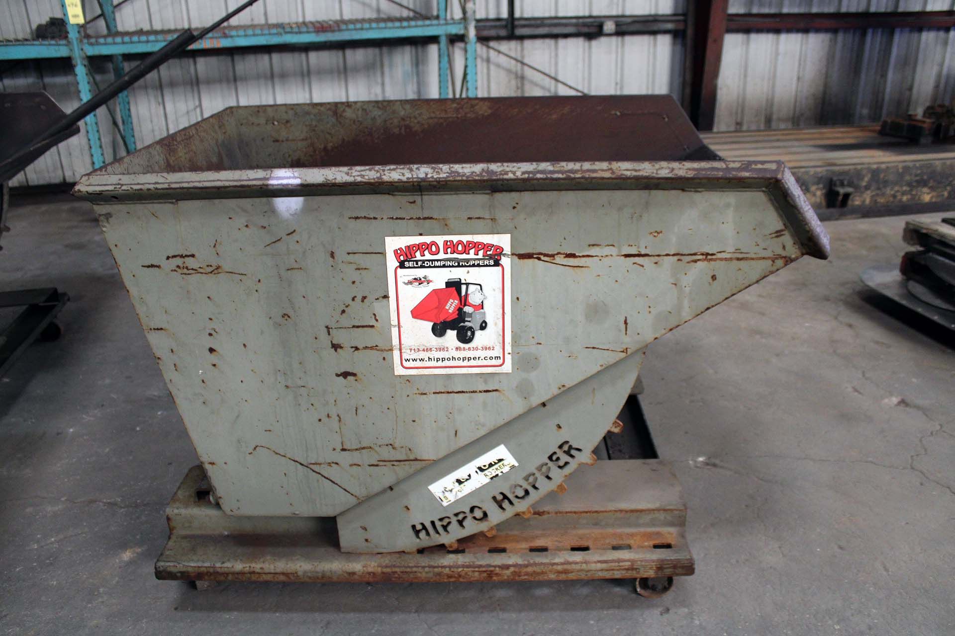 DUMP HOPPER, HIPPO HOPPER, 1 cu. yd., 38" x 56", 6,500 lb. max. cap., on wheels - Image 2 of 2