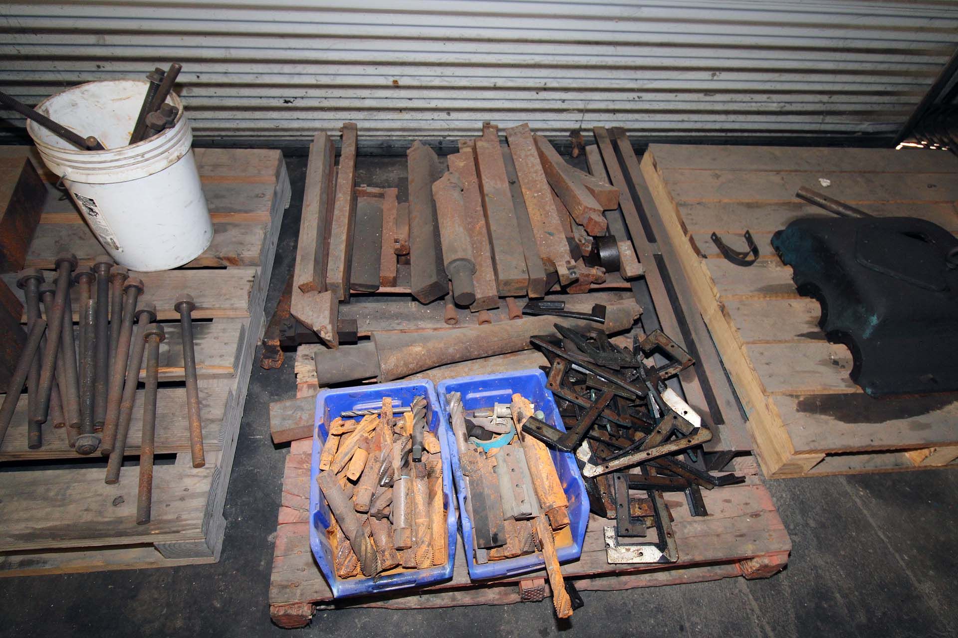LOT CONSISTING OF: (3) steel tables, turning tools (on six pallets), machine jaws, in-process - Image 5 of 9