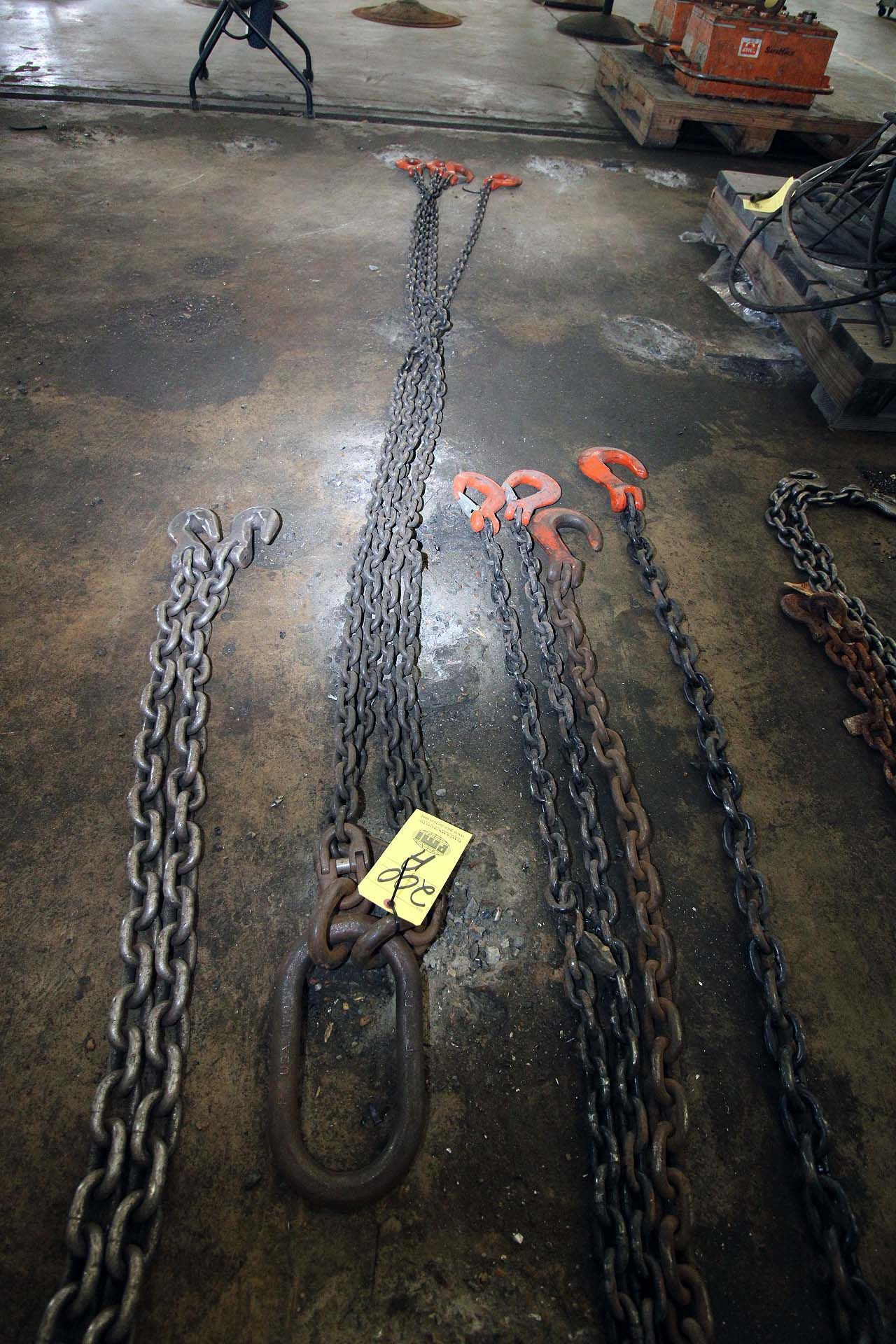 OBLONG CHAIN SLING, 3/8", 4-leg, approx. 9'L. hooks - Image 2 of 2