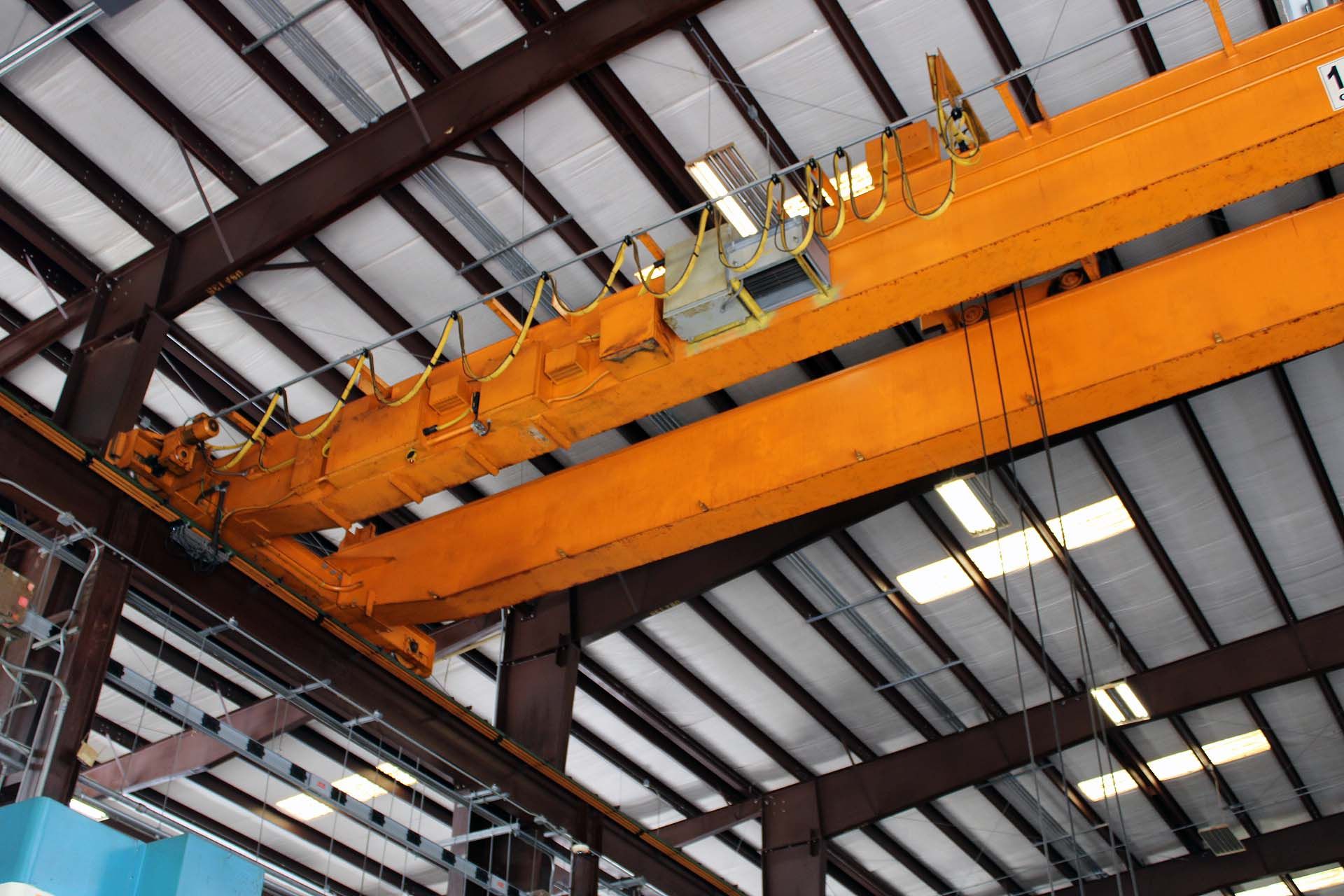 OVERHEAD BRIDGE CRANE, 15 T. CAP. X 69’ SPAN, 30’ under hook, dbl. girder, top running - Image 2 of 3