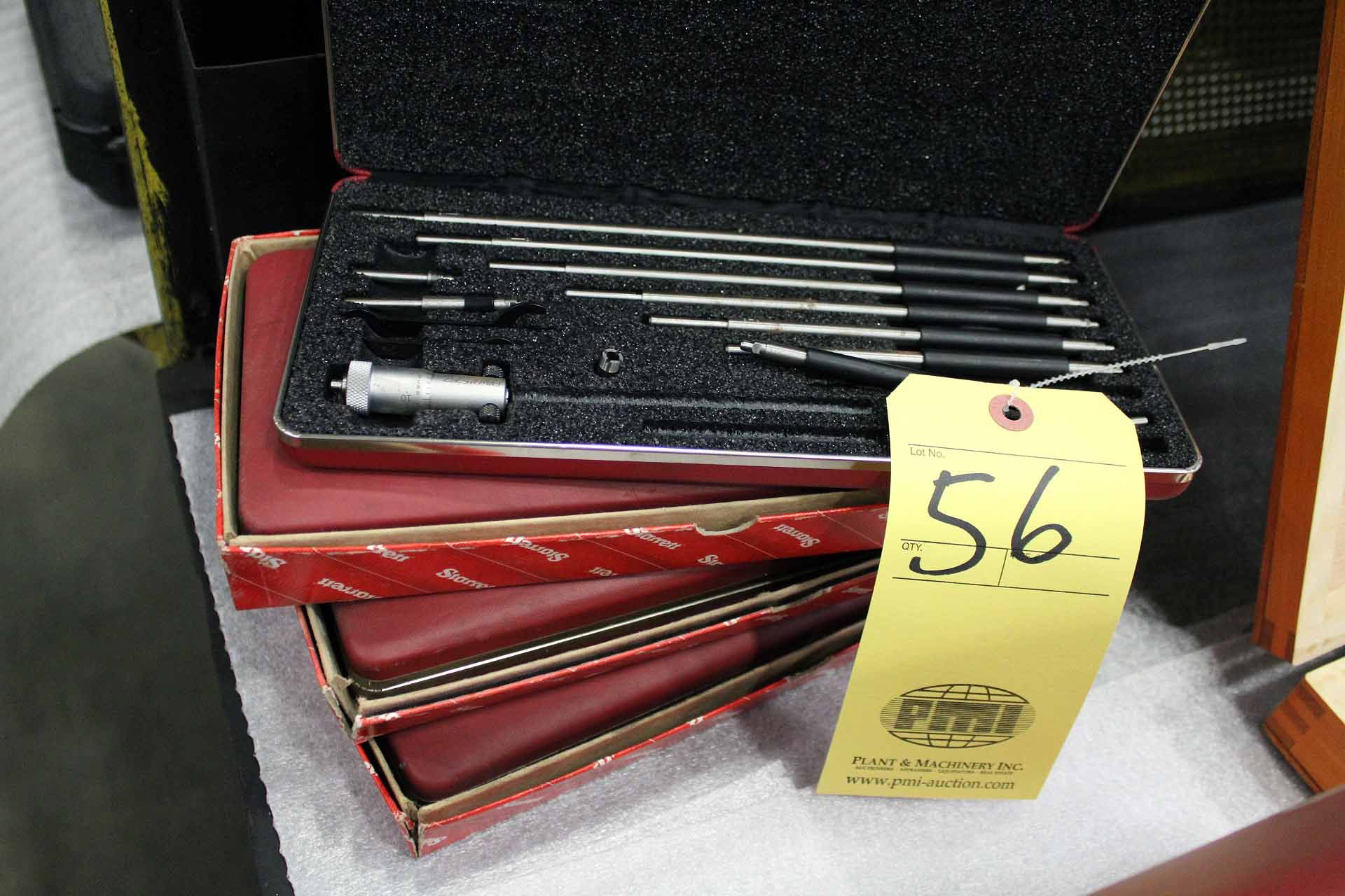 LOT OF I.D. MICROMETER SETS (4), STARRETT MDL. 124BZ, 2" to 12"