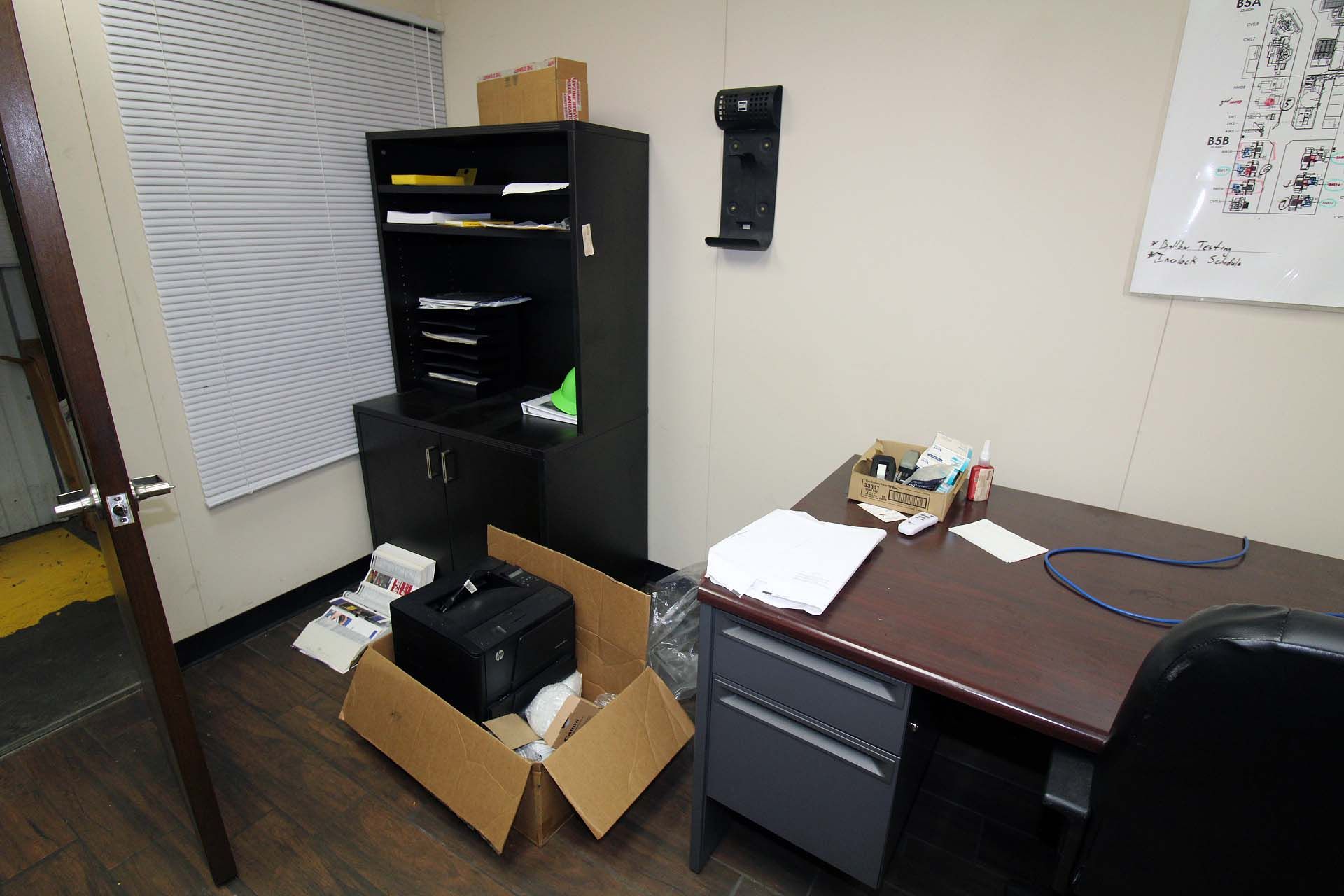 LOT CONTENTS OF OFFICE: (2) desks, chairs & cabinet - Image 2 of 2