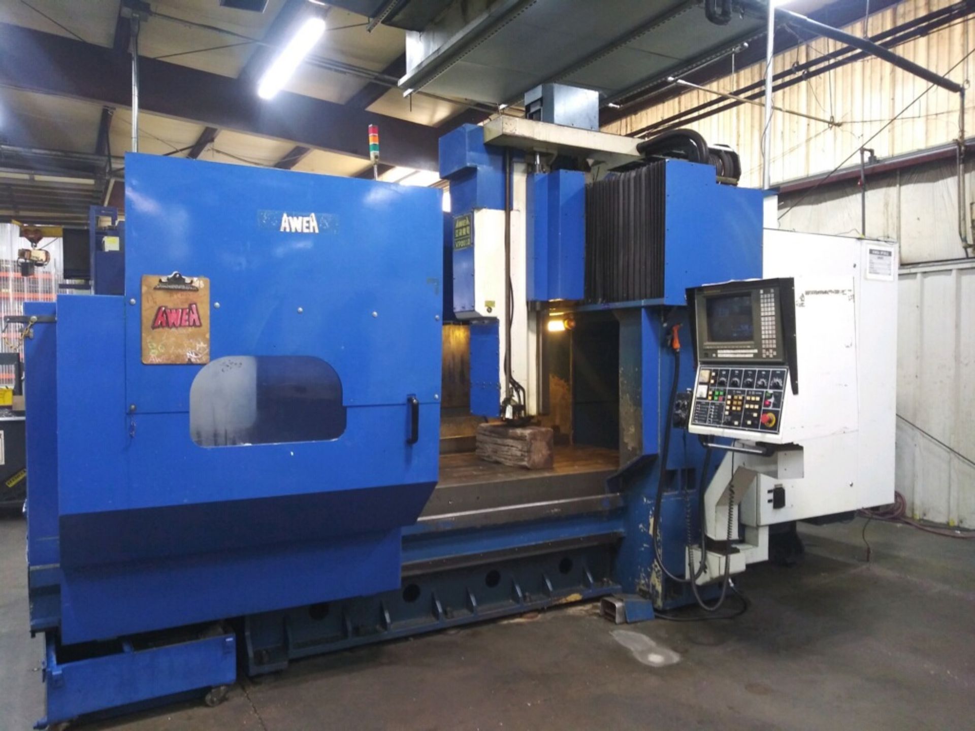 CNC GANTRY VERTICAL MACHINING CENTER, AWEA MDL. VP2012, new 2000, Fanuc 18M CNC control, 78.75" X-a