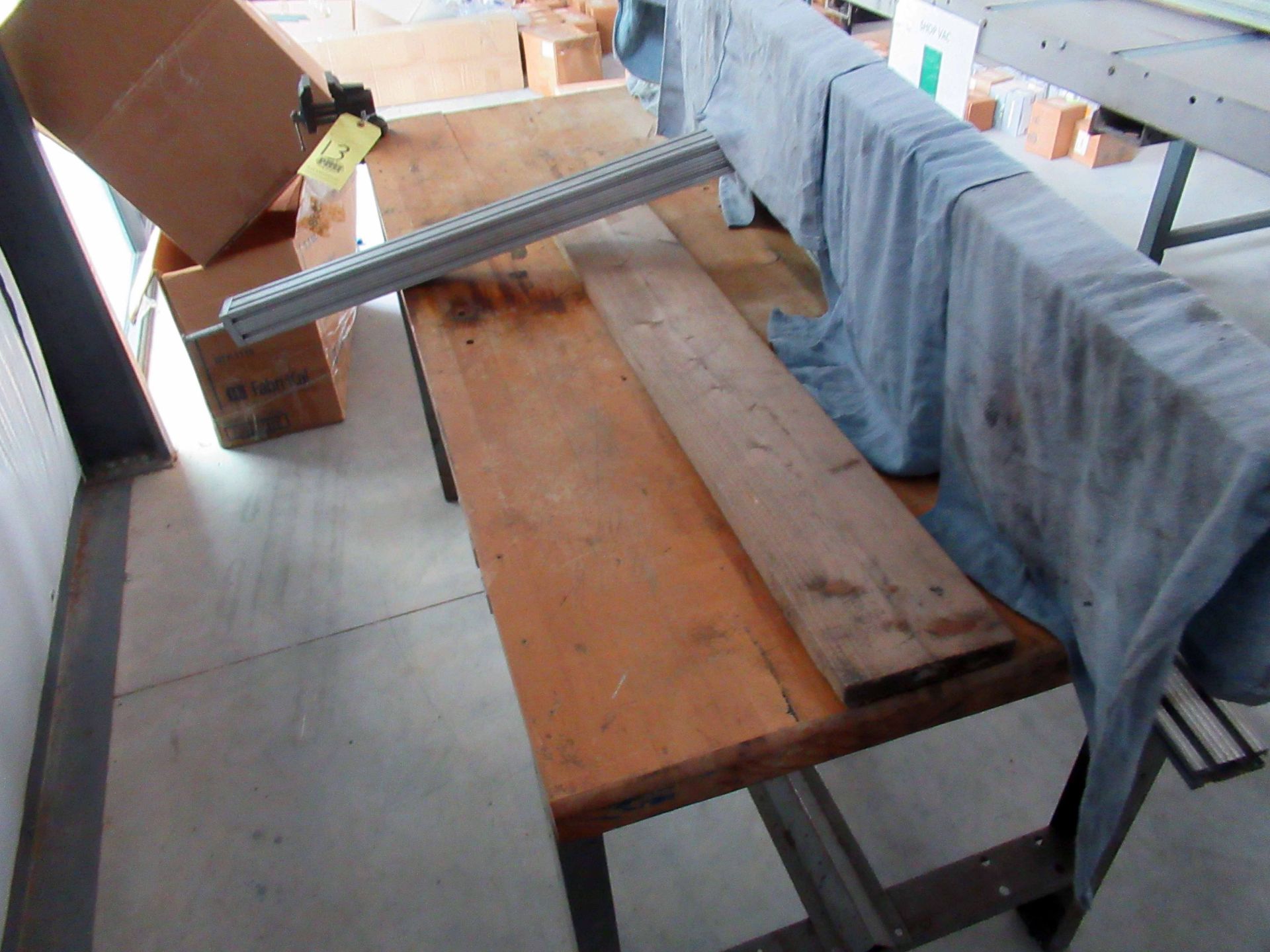 LOT OF WORKTABLES (2), (1) wood, w/small vise, (1) metal) (Location 2: JE King Holdings, LLC, 1111 - Image 2 of 3