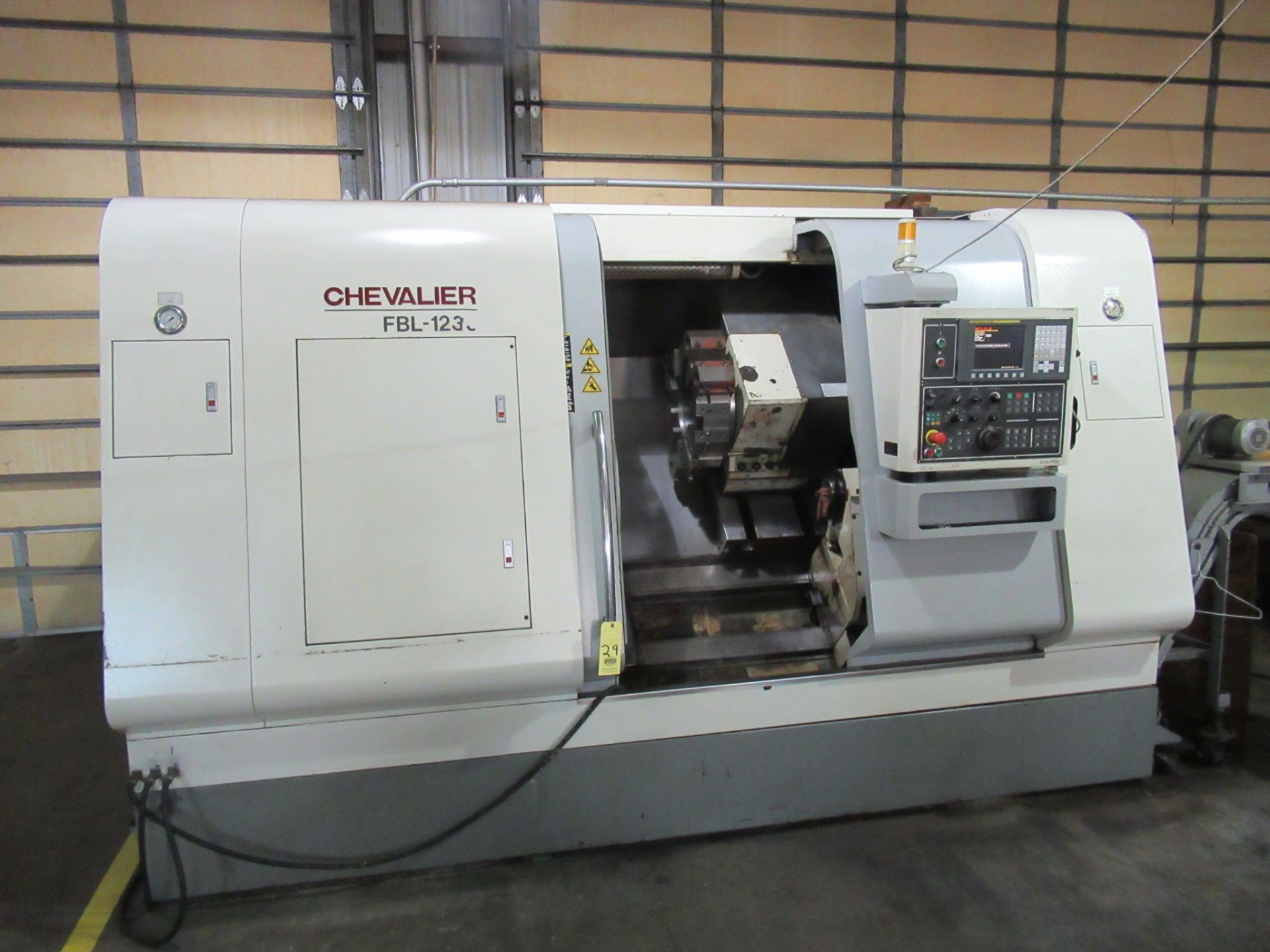 CNC LATHE, CHEVALIER MDL. FBL-1233, new 2011, Fanuc Oi-TD CNC control, 15" pwr. chuck, 10 pos.